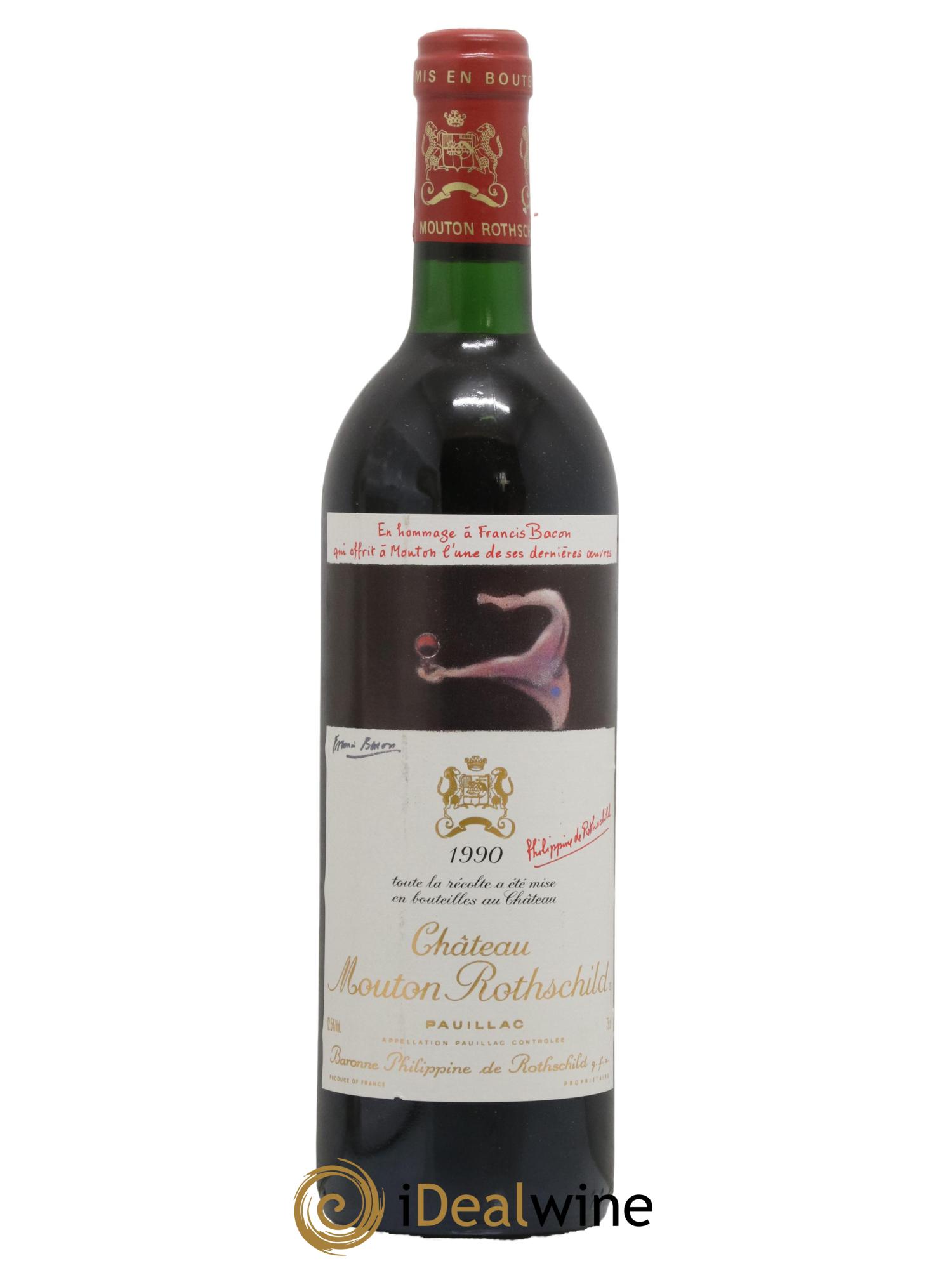 Château Mouton Rothschild 1er Grand Cru Classé 1990 - Lot de 1 bouteille - 0