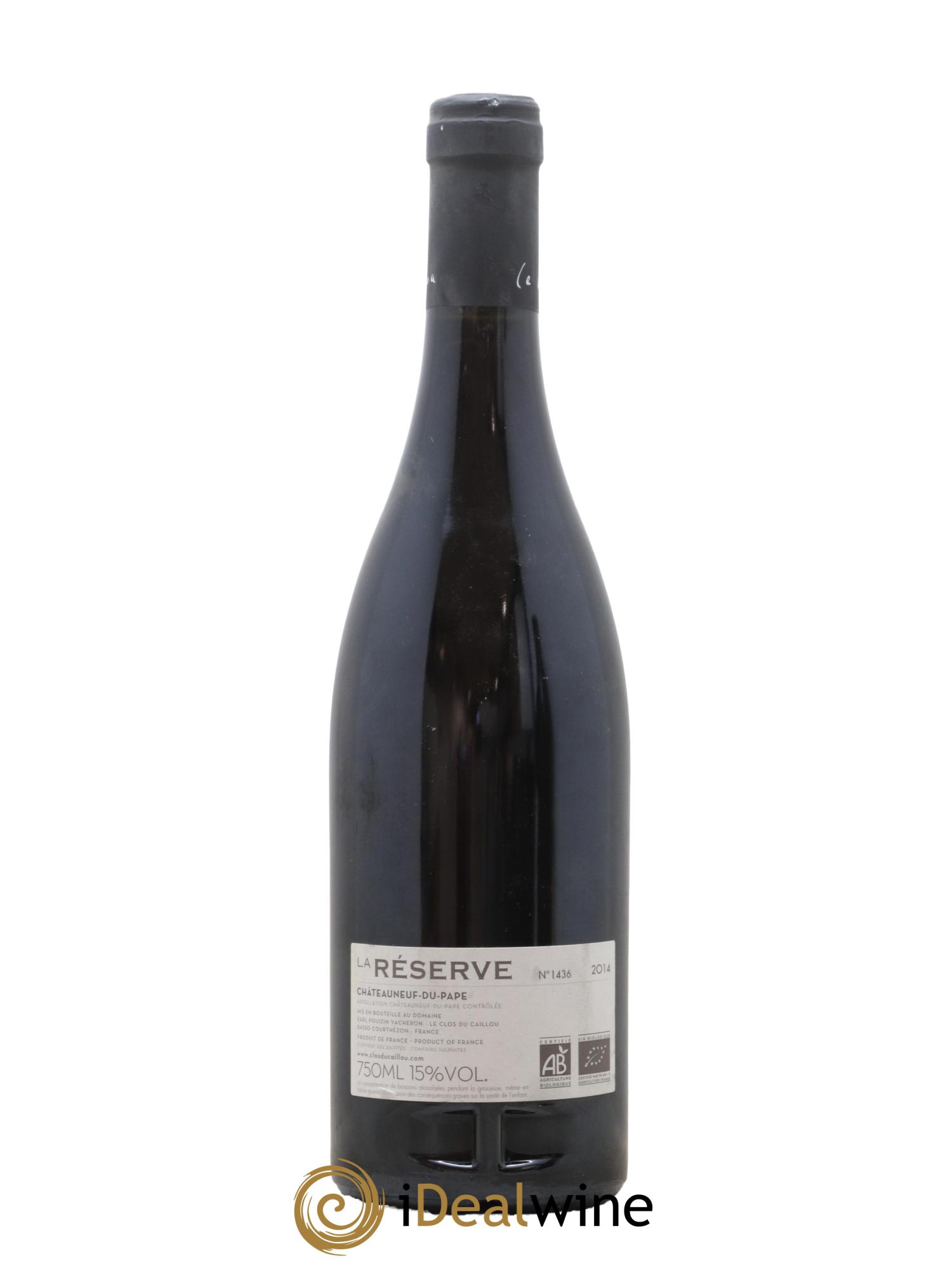 Châteauneuf-du-Pape Domaine Le Clos du Caillou Réserve Sylvie Vacheron 2014 - Lot de 1 bouteille - 1