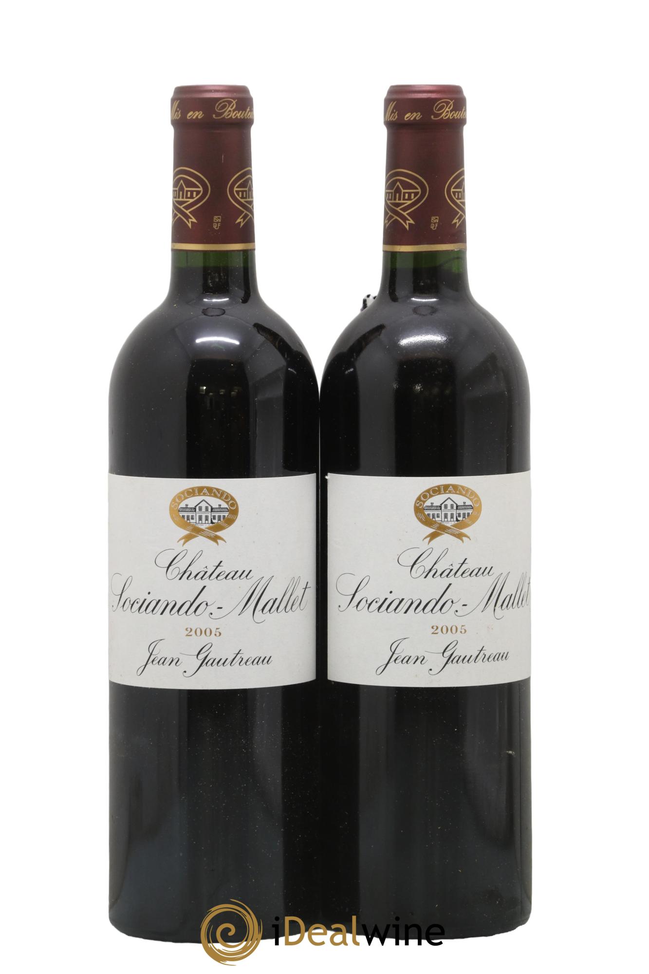 Château Sociando Mallet 2005 - Lot de 2 bouteilles - 0