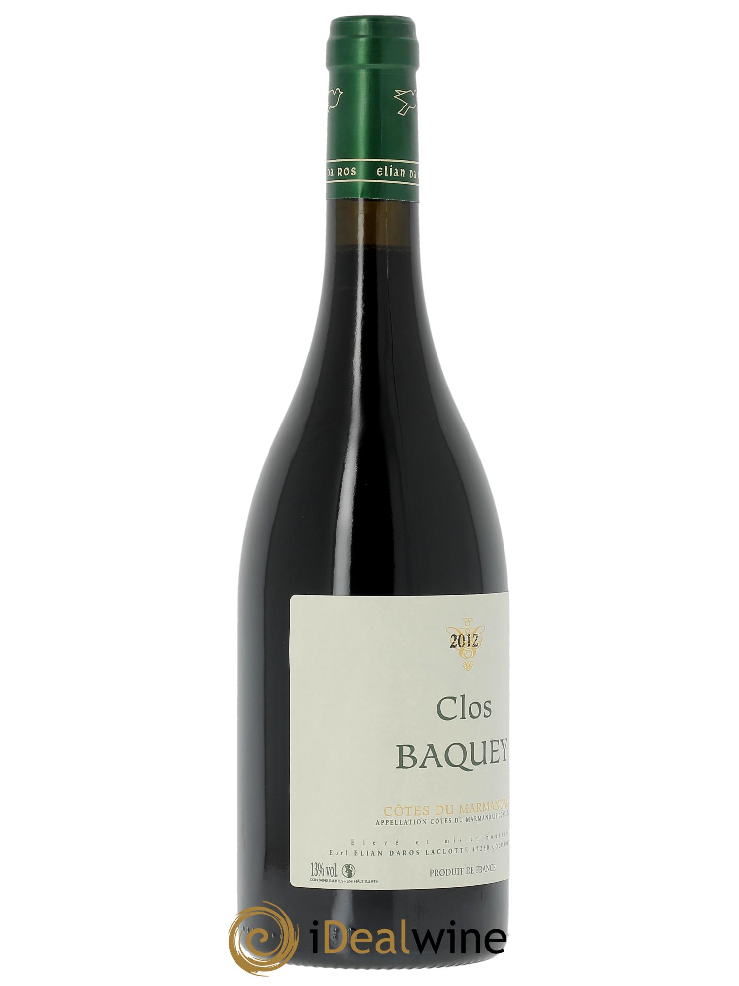 Côtes du Marmandais Clos Baquey Elian Da Ros (Domaine)  2012 - Lotto di 1 bottiglia - 2