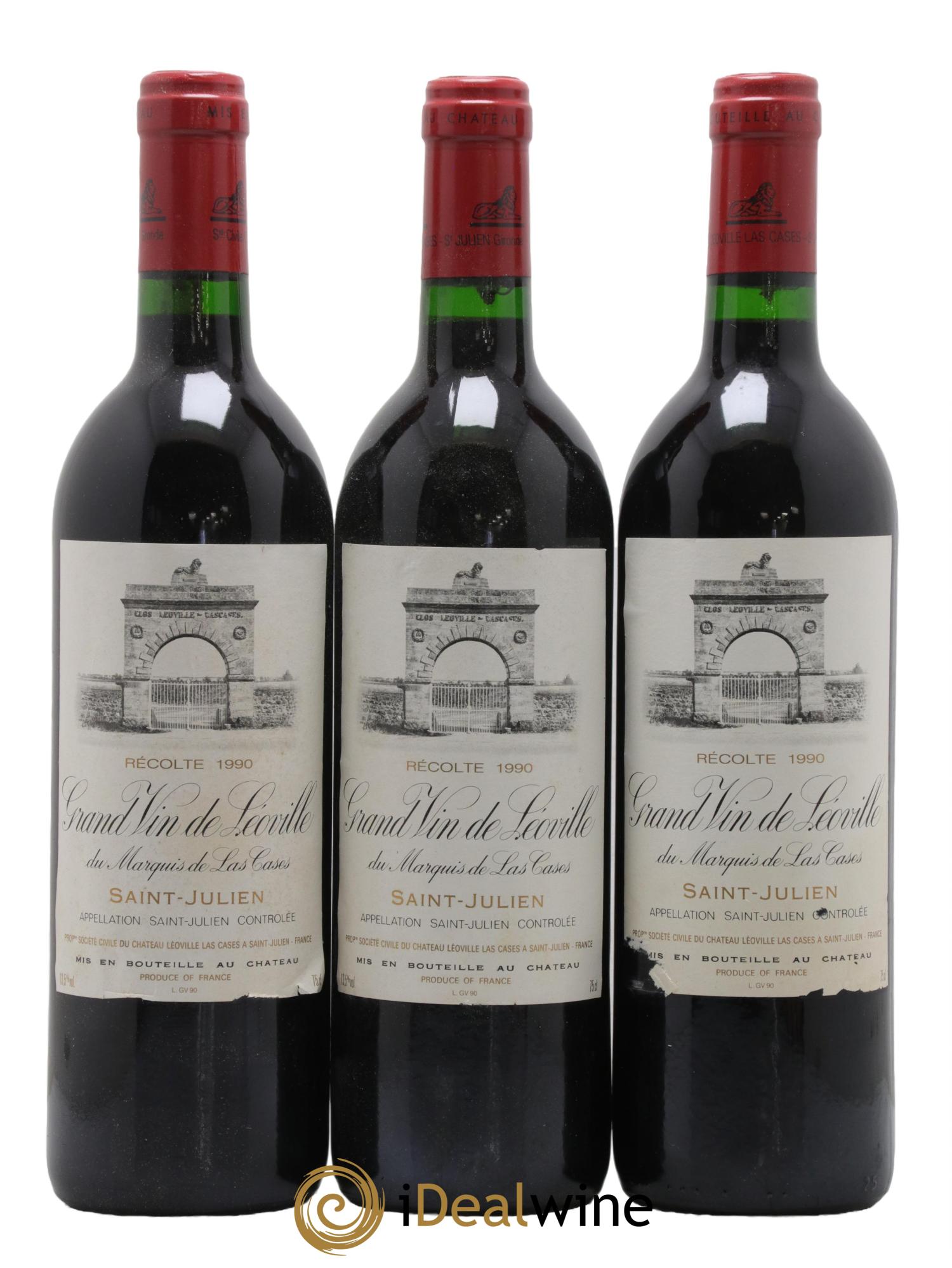 Château Léoville Las Cases 2ème Grand Cru Classé 1990 - Lot de 3 bouteilles - 0