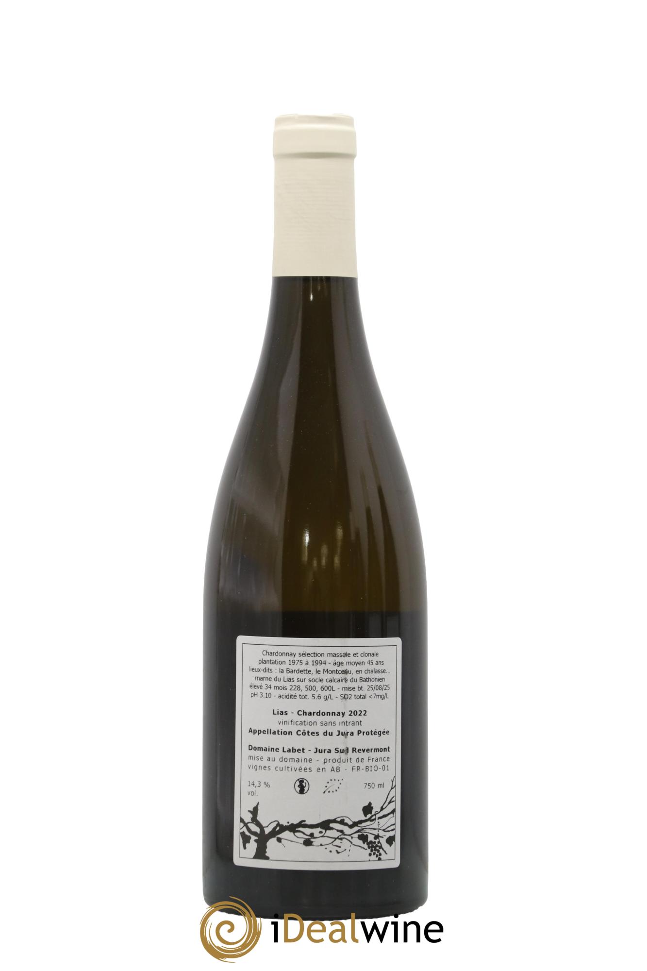 Côtes du Jura Chardonnay Lias Romain - Julien - Charline Labet 2022 - Posten von 1 Flasche - 1