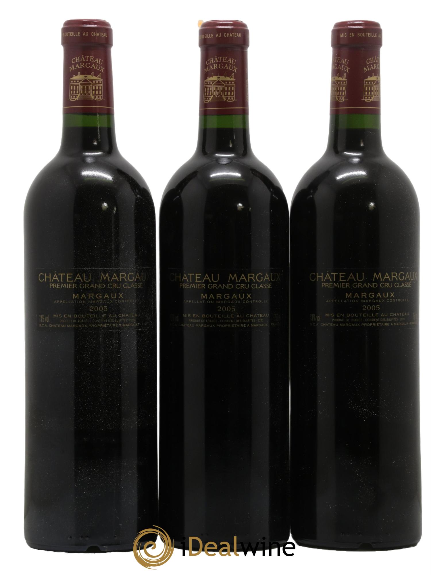 Château Margaux 1er Grand Cru Classé 2005 - Lot de 3 bouteilles - 1