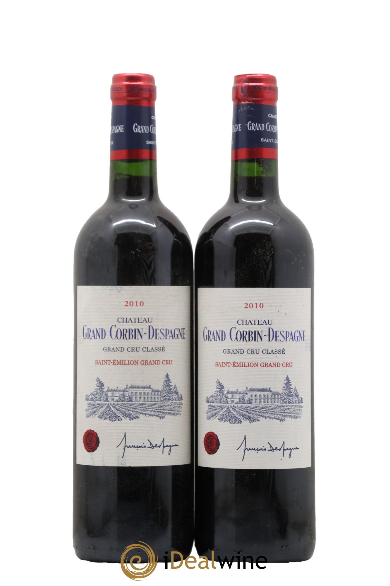 Château Grand Corbin Despagne Grand Cru Classé 2010 - Lot de 2 bouteilles - 0