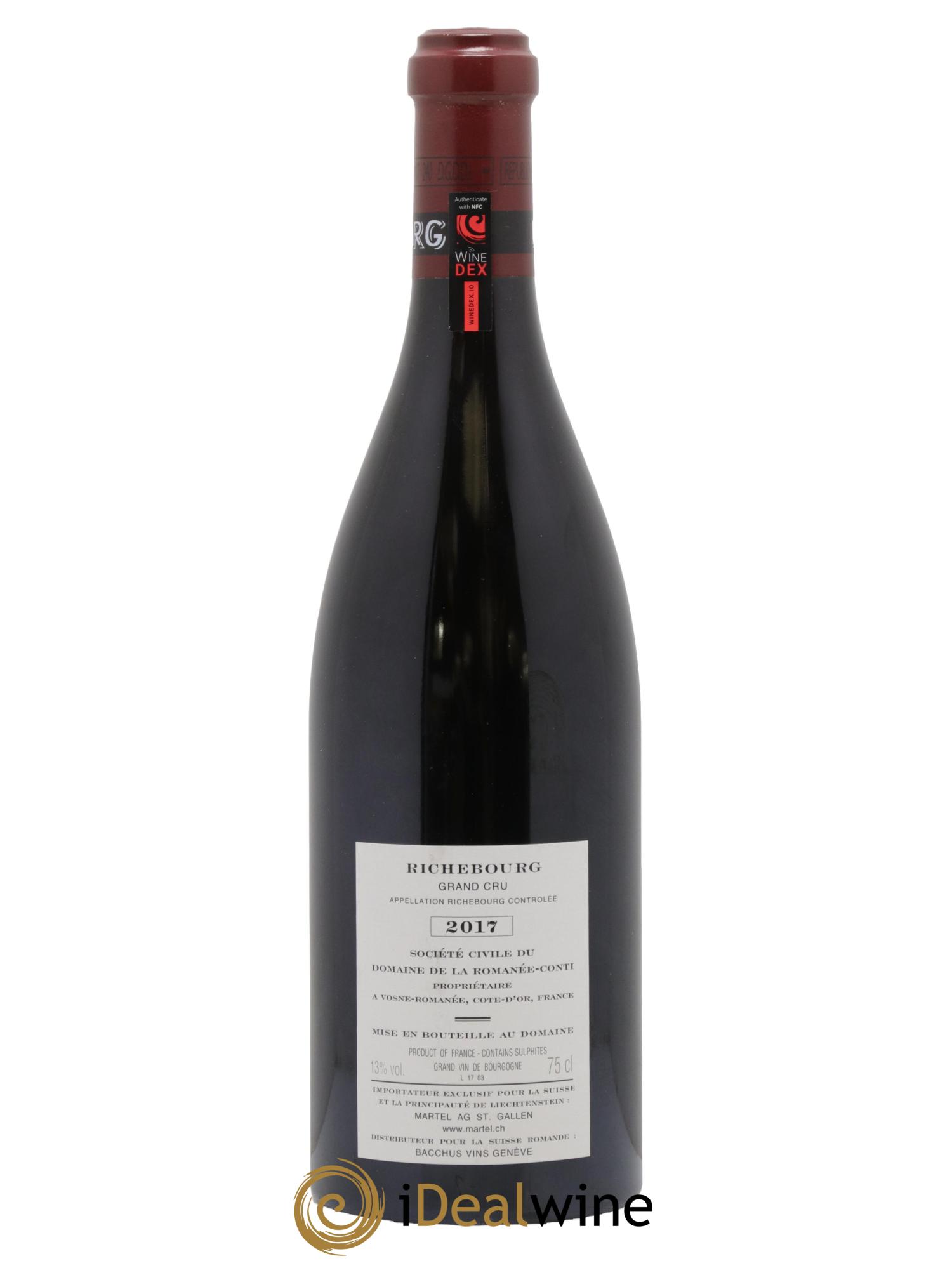 Richebourg Grand Cru Domaine de la Romanée-Conti 2017 - Lot de 1 bouteille - 1