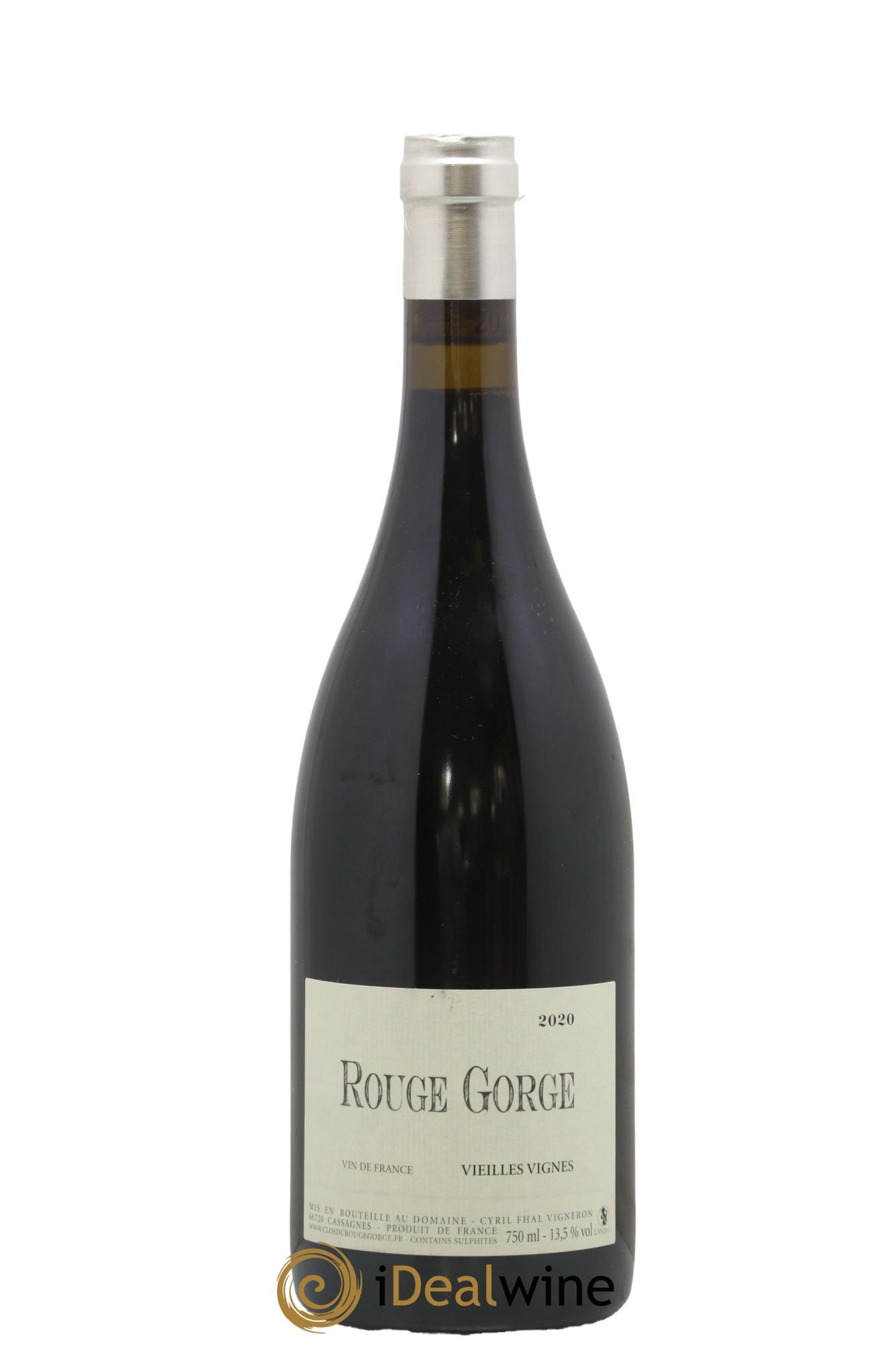 IGP Côtes Catalanes Clos du Rouge Gorge Vieilles Vignes Cyril Fhal 2020 - Lot de 1 bouteille - 0