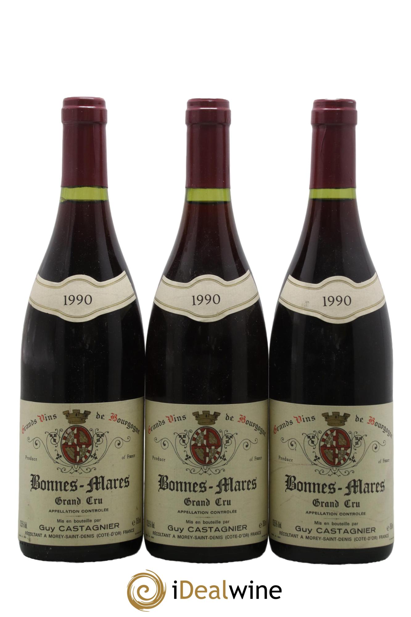 Bonnes-Mares Grand Cru Castagnier (Domaine) 1990 - Lotto di 3 bottiglie - 0