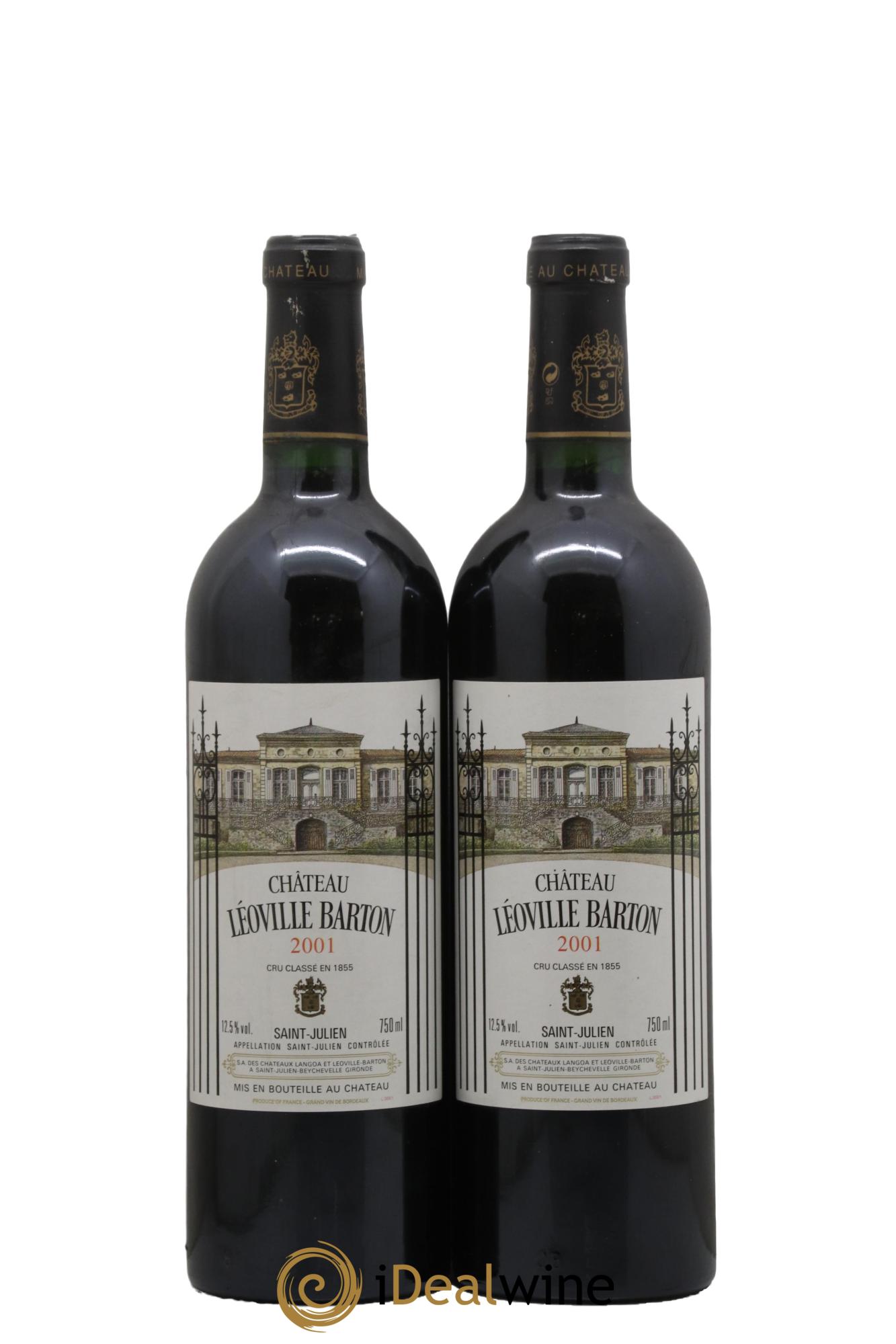 Château Léoville Barton 2ème Grand Cru Classé 2001 - Lot de 2 bouteilles - 0