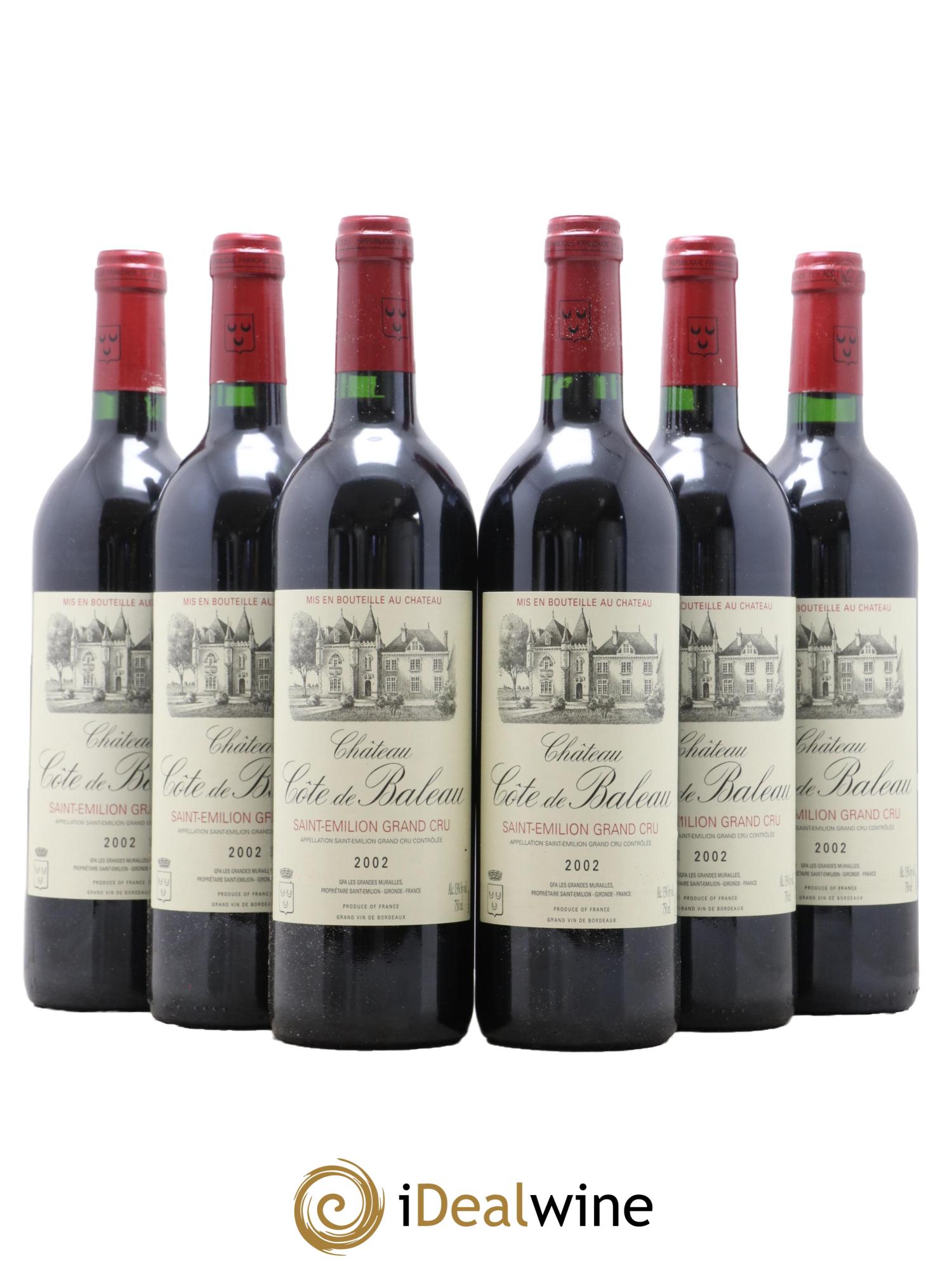 Château Côte de Baleau Grand Cru Classé 2002 - Lot de 6 bouteilles - 0