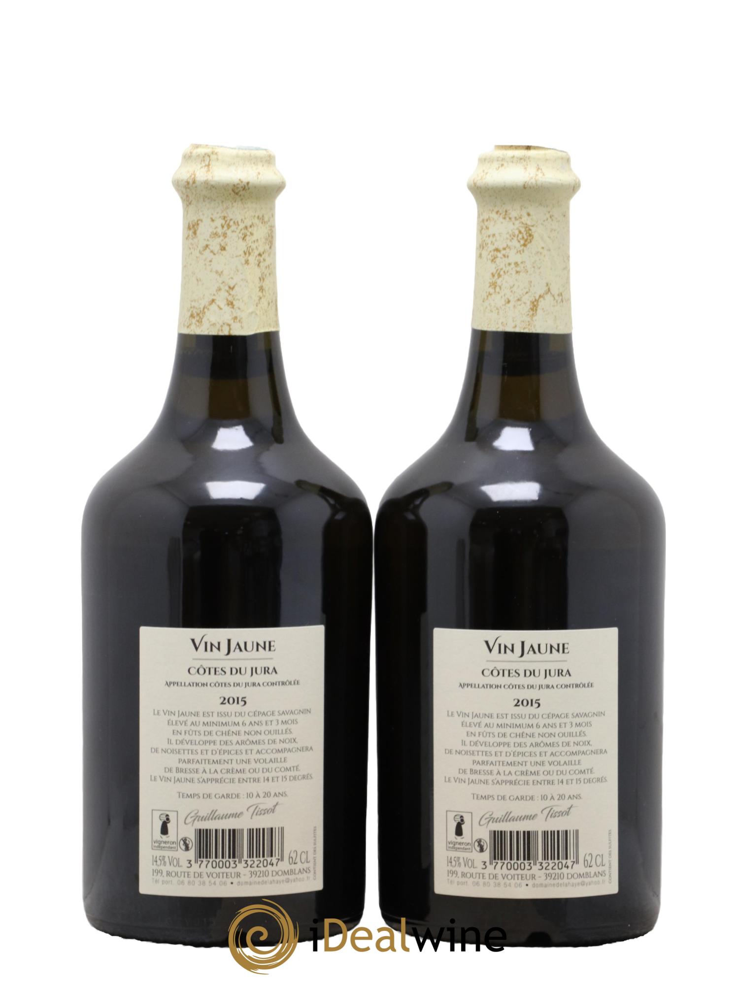 Côtes du Jura Vin Jaune Domaine De Lahaye Guillaume Tissot 2015 - Lot de 2 clavelins - 1