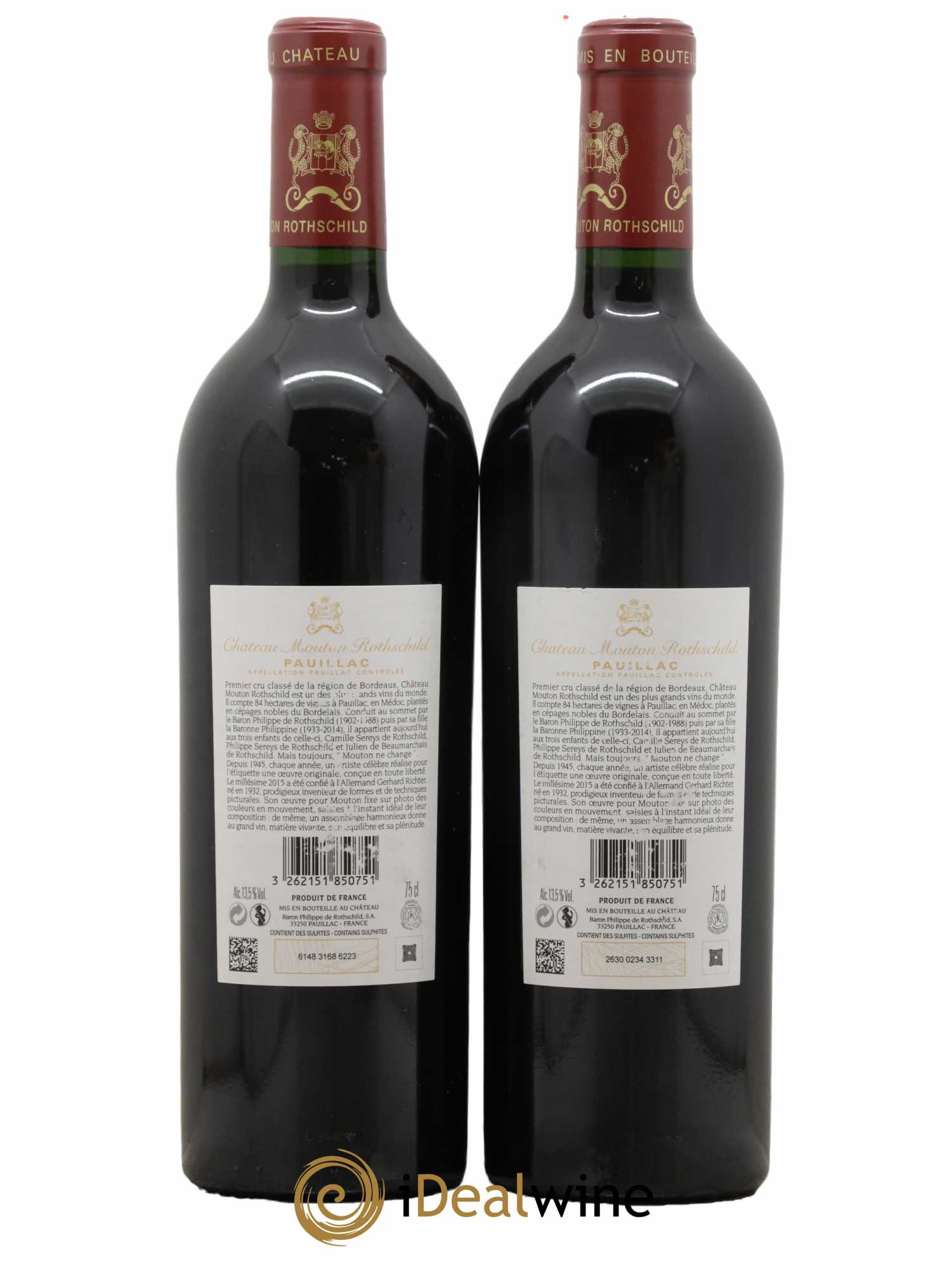 Château Mouton Rothschild 1er Grand Cru Classé 2015 - Lot de 2 bouteilles - 1