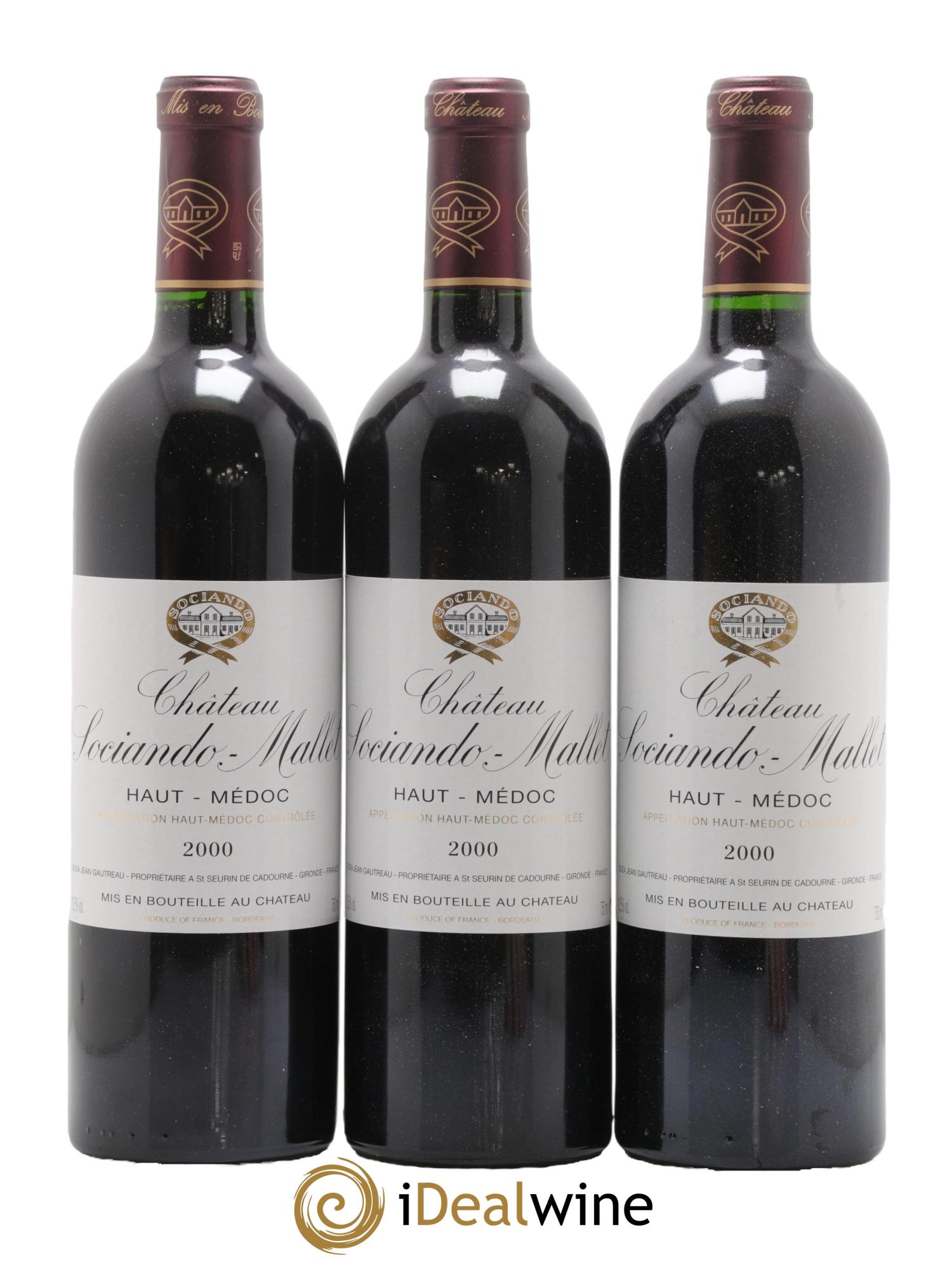 Château Sociando Mallet 2000 - Lot de 12 bouteilles - 1
