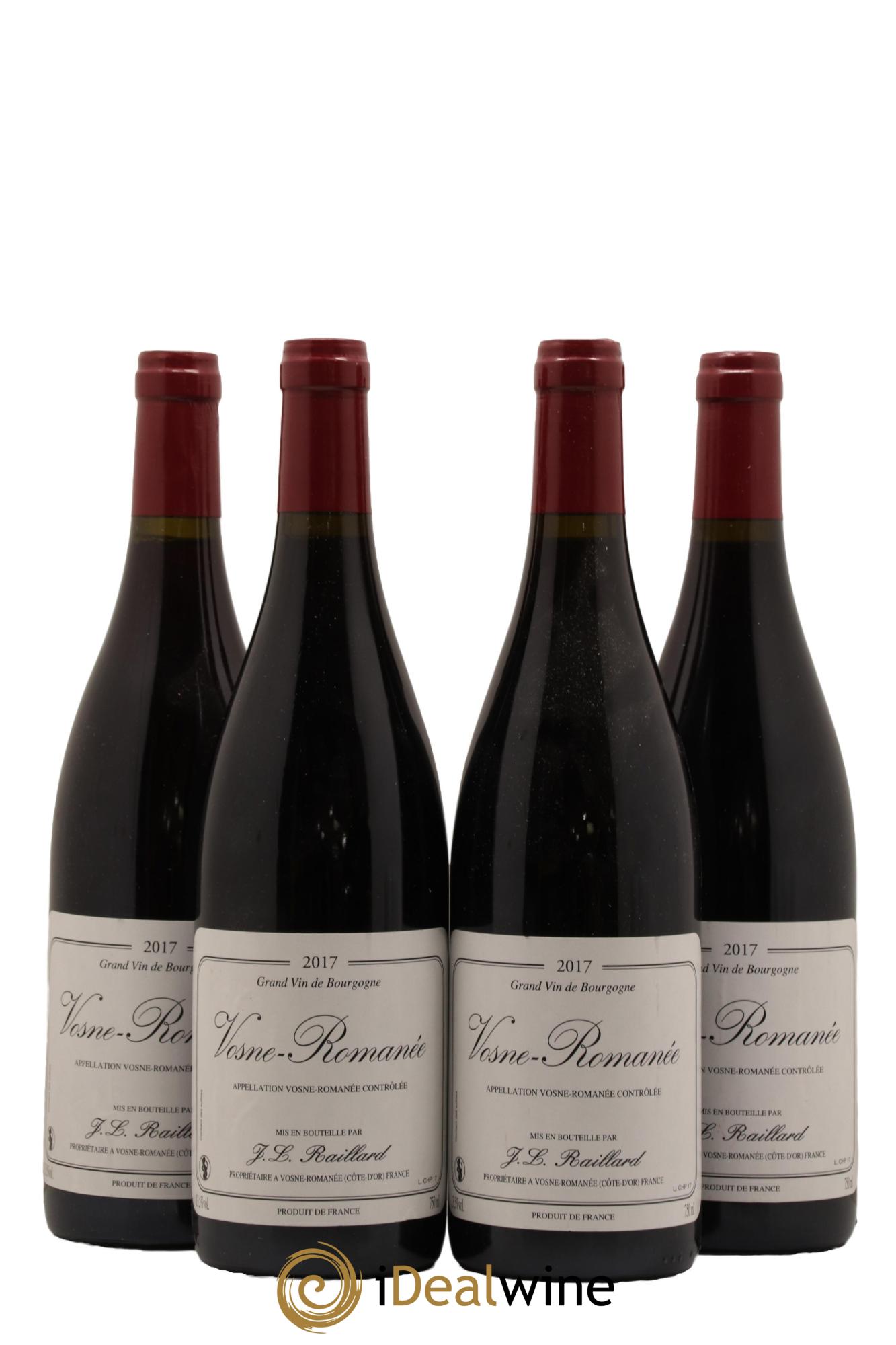 Vosne-Romanée Jean Louis Raillard 2017 - Lot de 4 bouteilles - 0