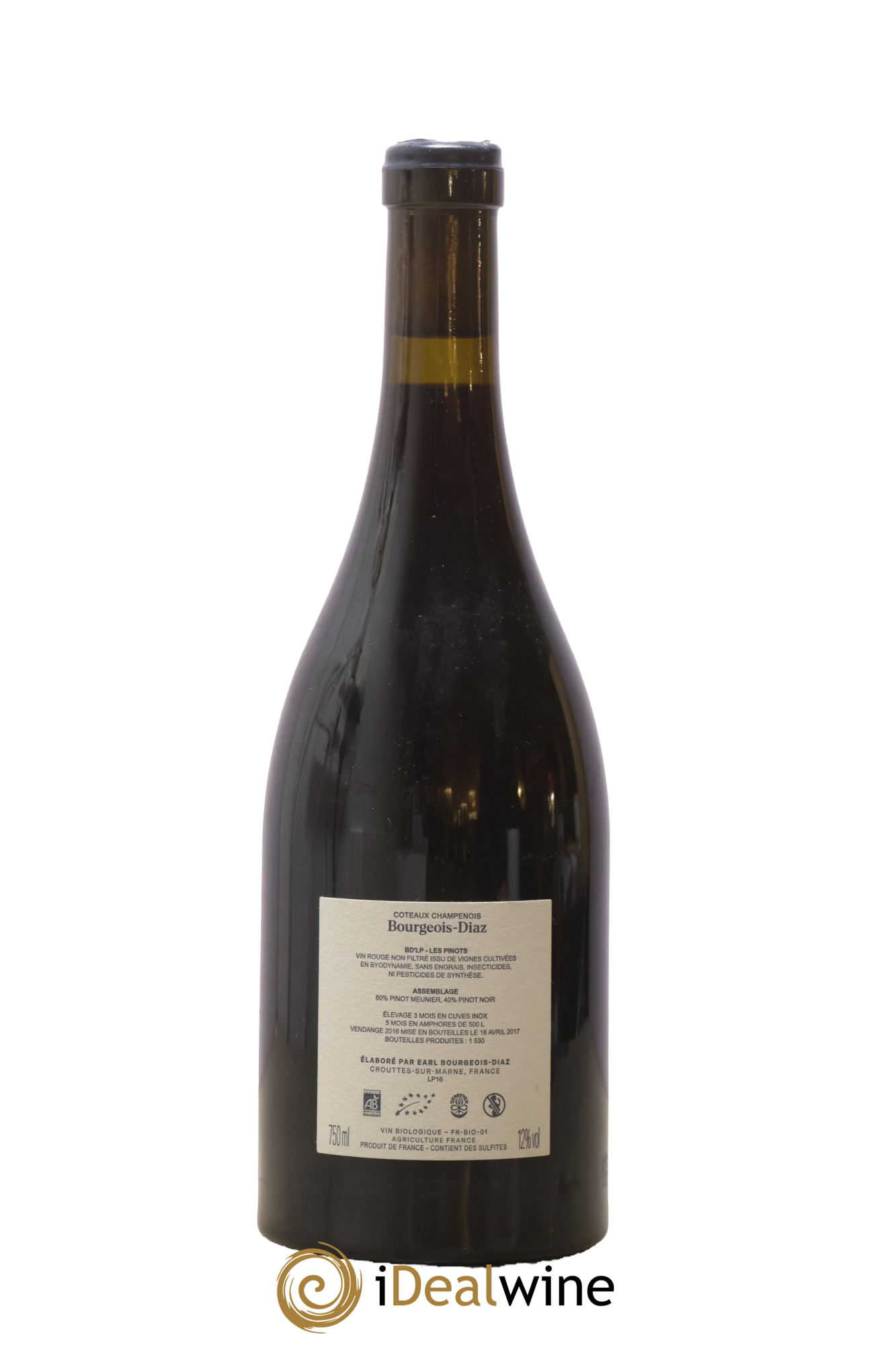 Coteaux Champenois BD'LP Les Pinots Bourgeois-Diaz 2016 - Lot of 1 bottle - 1