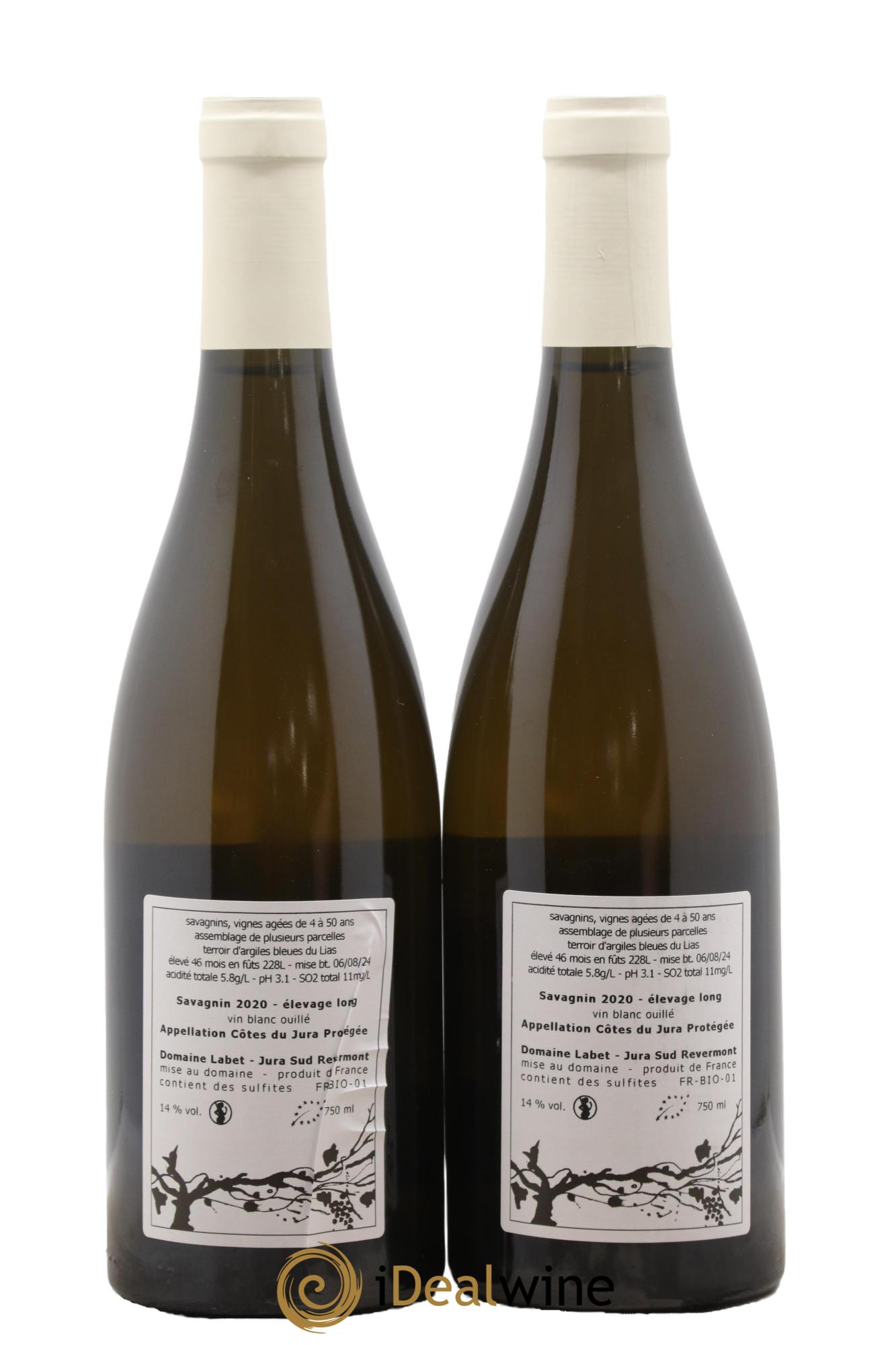 Côtes du Jura Savagnin Ouillé Elevage Long Labet (Domaine) 2020 - Lot de 2 bouteilles - 1