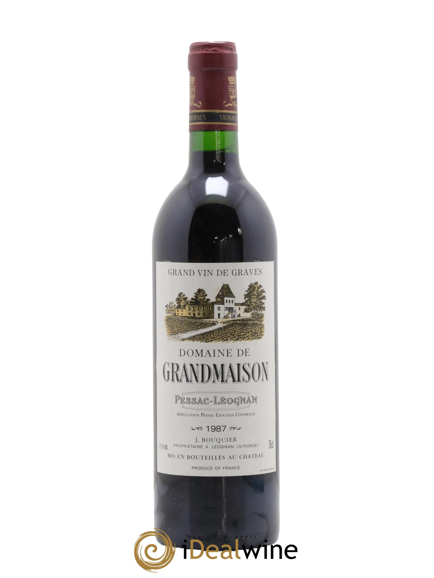 Pessac-Léognan Domaine Grandmaison 1987 - Lot de 1 bouteille - 0