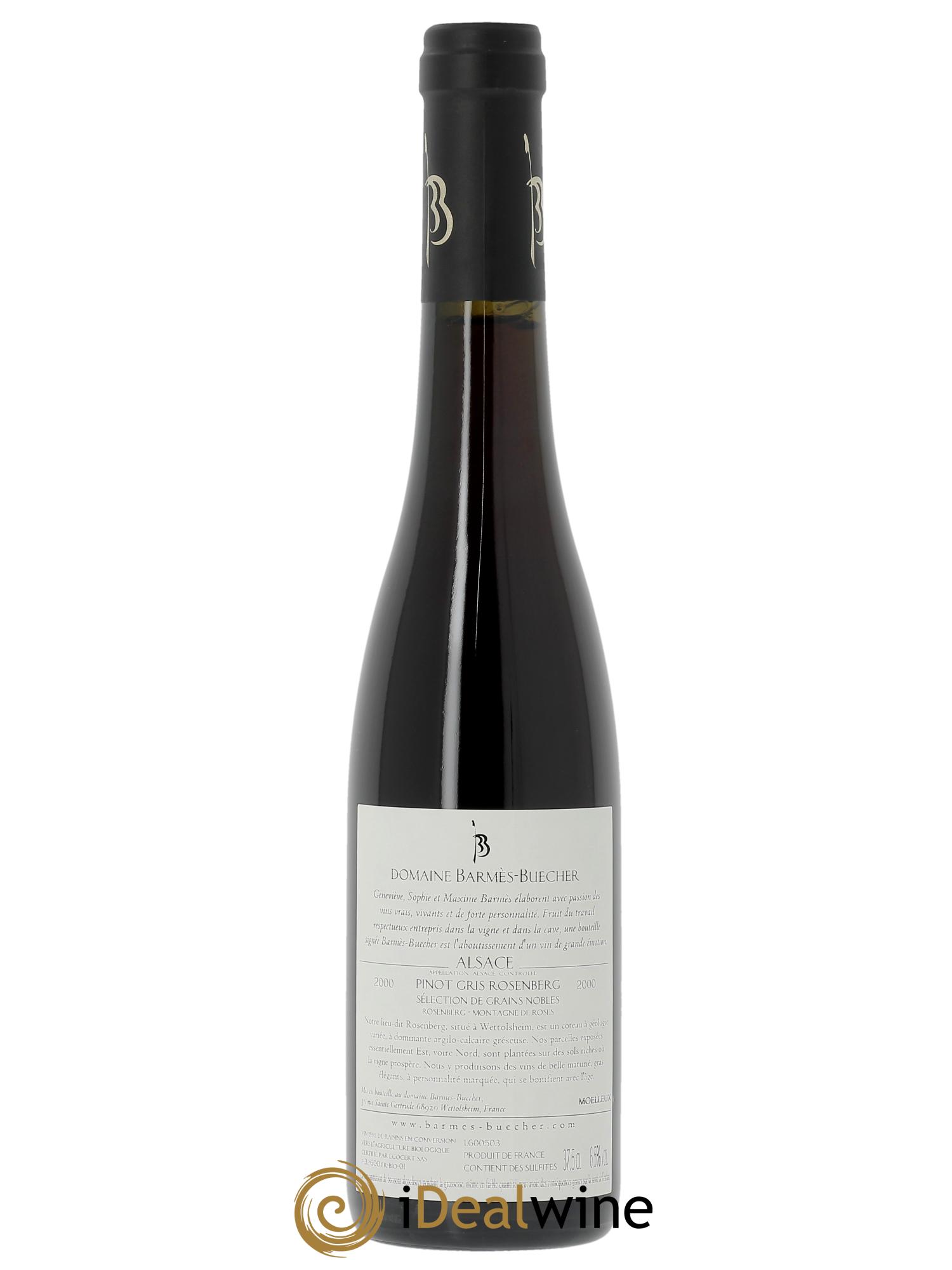 Alsace Pinot Gris Sélection de grains nobles Herrenweg Barmes-Buecher  2000 - Posten von 1 Demi-Flasche - 1