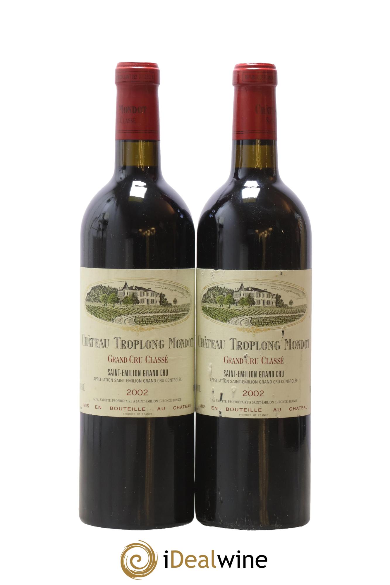 Château Troplong Mondot 1er Grand Cru Classé B 2002 - Lot of 2 bottles - 0