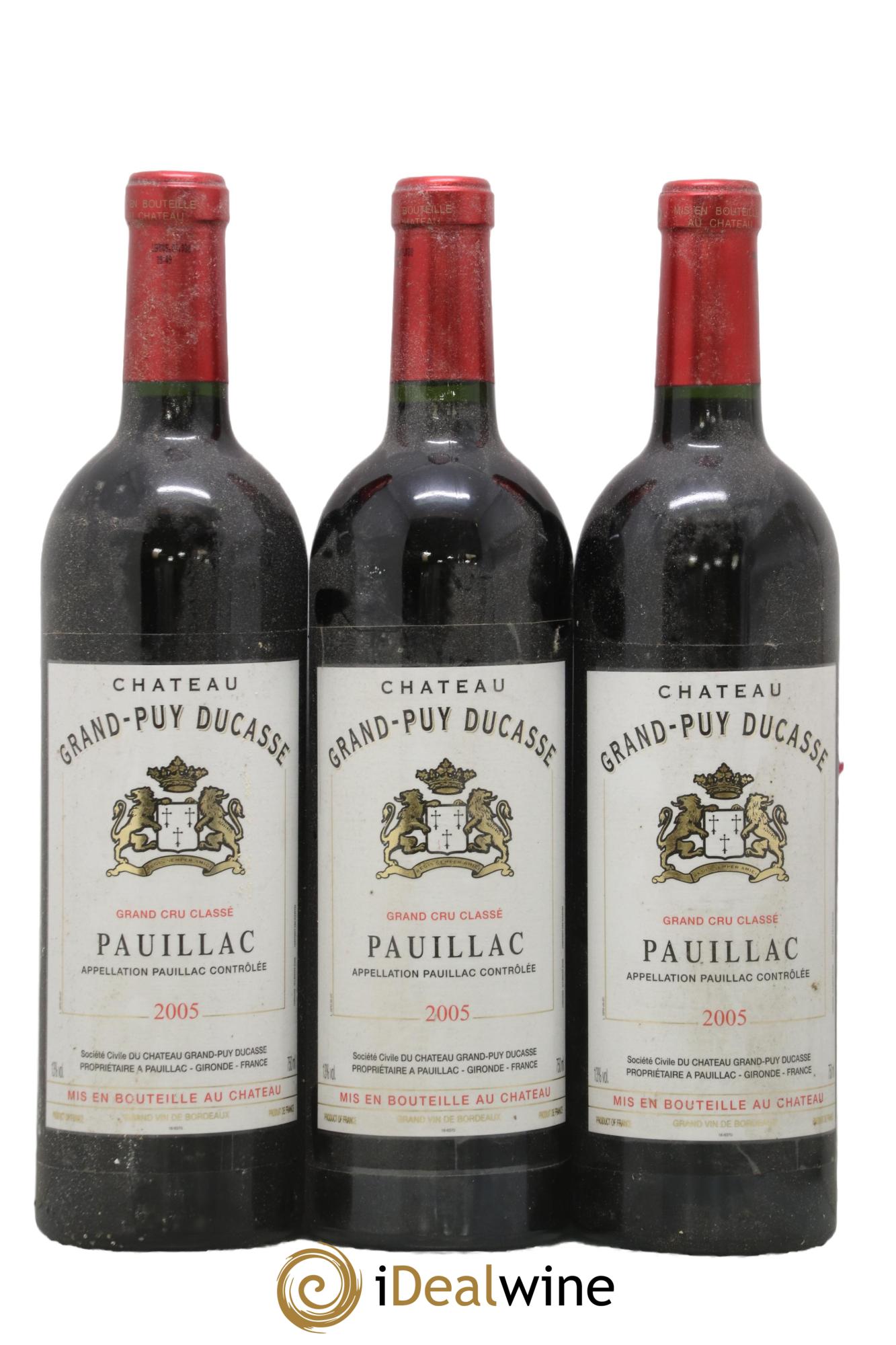 Château Grand Puy Ducasse 5ème Grand Cru Classé  2005 - Lot de 3 bouteilles - 0