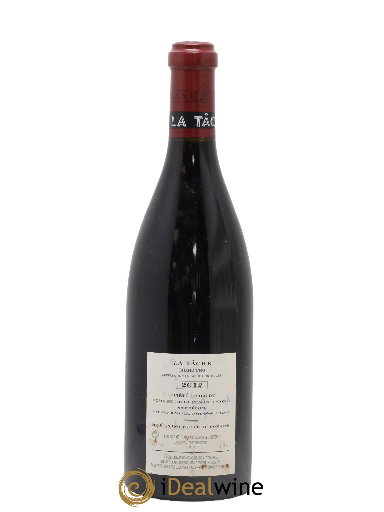 La Tâche Grand Cru Domaine de la Romanée-Conti 2012 - Lot of 1 bottle - 1