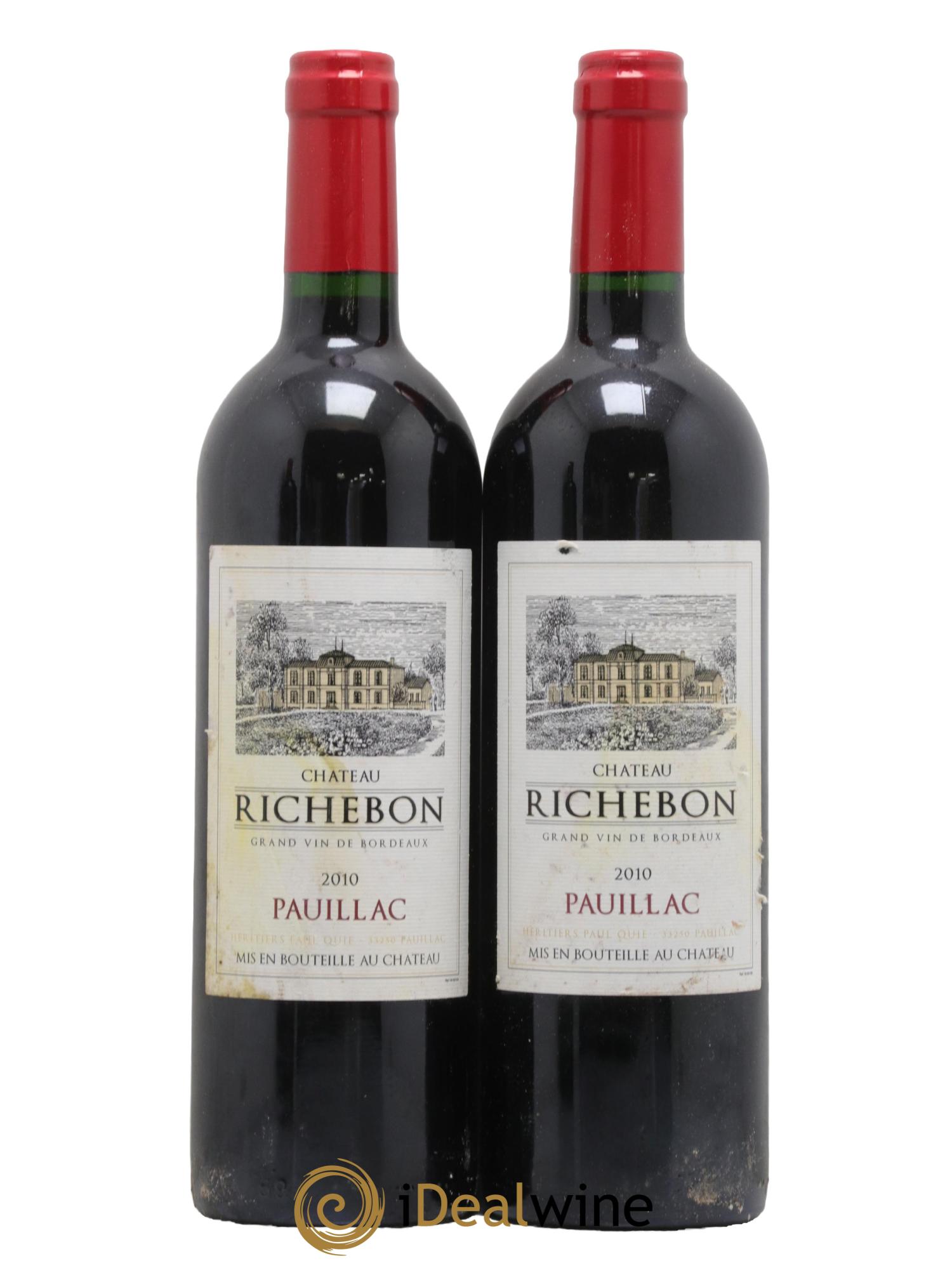 Pauillac Chateau Richebon 2010 - Lot de 2 bouteilles - 0