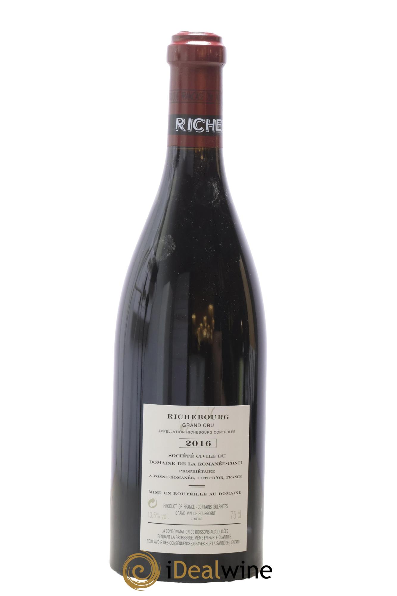Richebourg Grand Cru Domaine de la Romanée-Conti 2016 - Lot of 1 bottle - 1