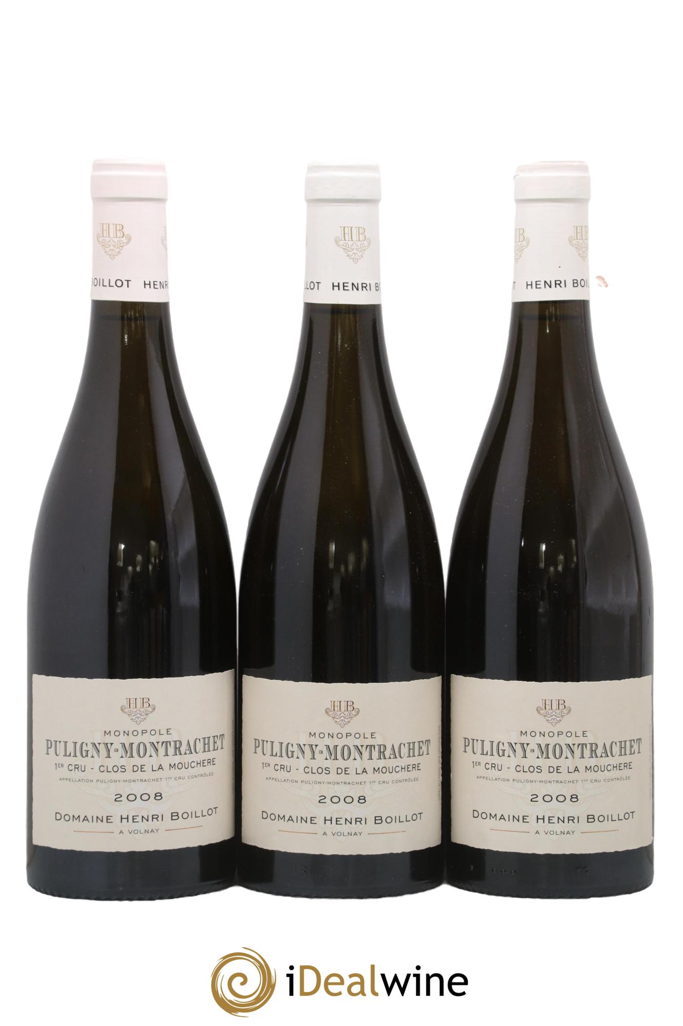 Puligny-Montrachet 1er Cru Clos de la Mouchère Henri Boillot (Domaine) 2008 - Lot de 3 bouteilles - 0