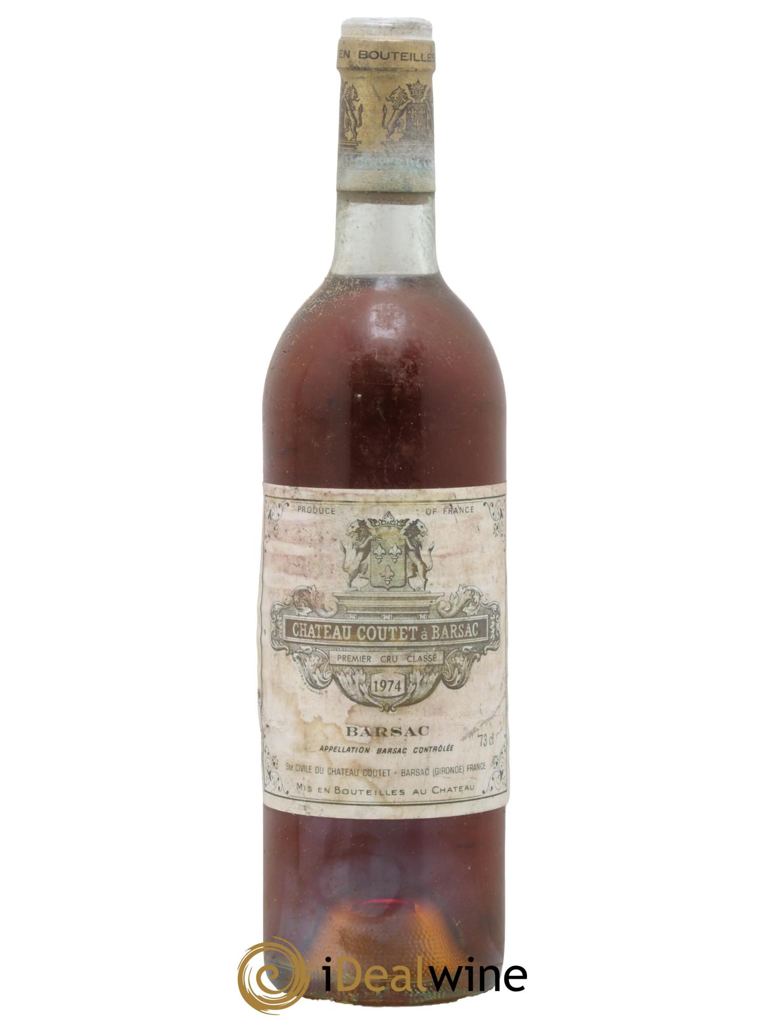 Château Coutet 1er Grand Cru Classé 1974 - Posten von 1 Flasche - 0