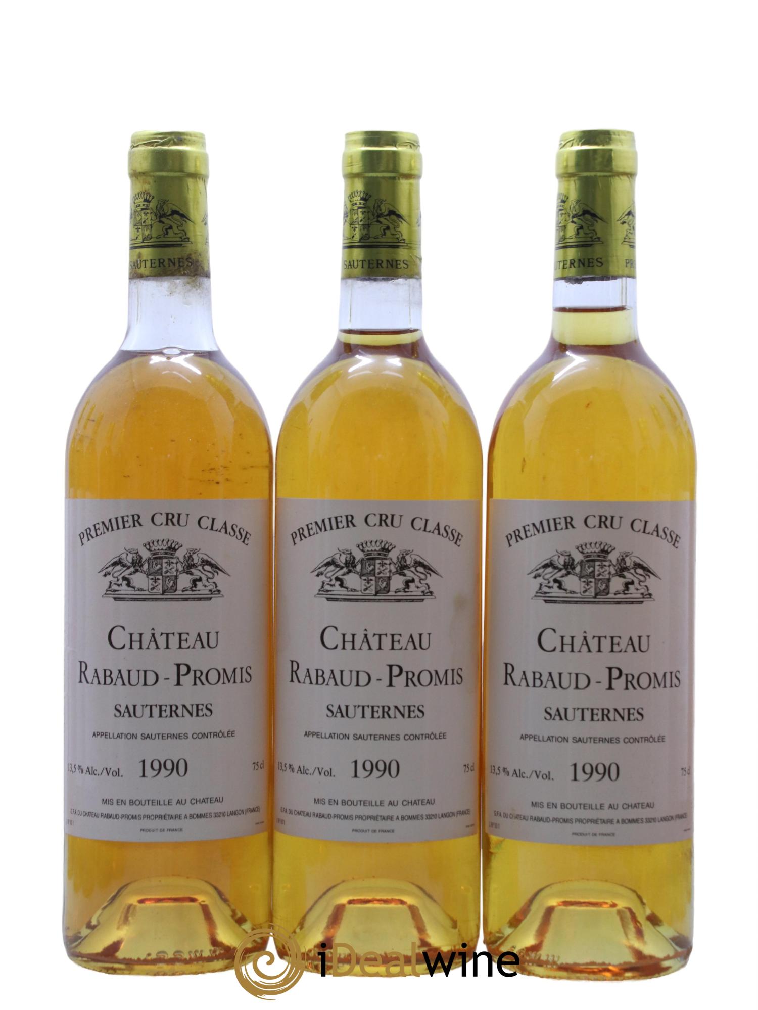 Château Rabaud Promis 1er Grand Cru Classé 1990 - Lotto di 12 bottiglie - 1