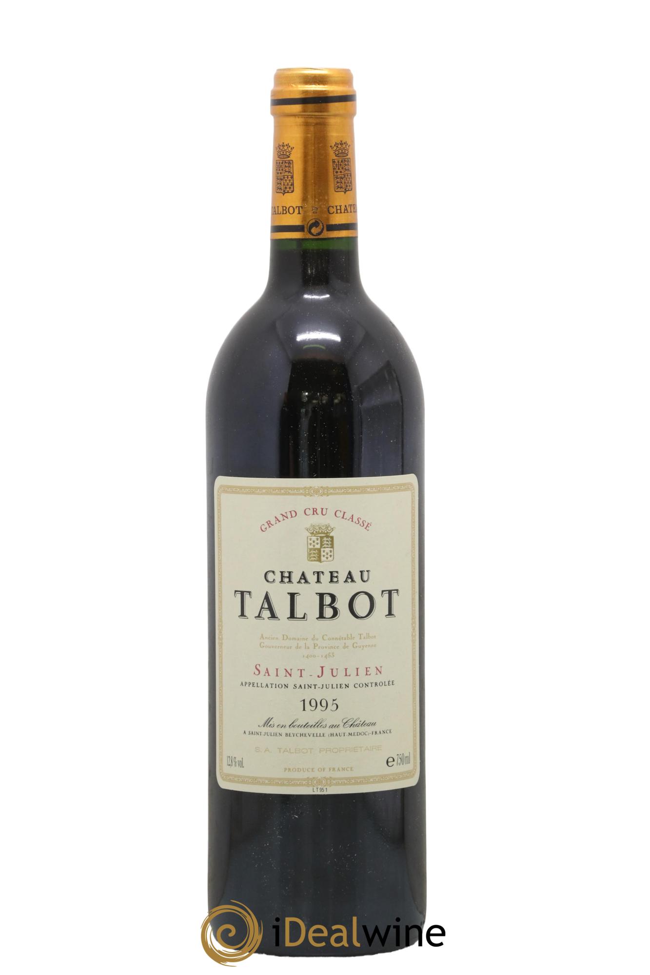 Château Talbot 4ème Grand Cru Classé 1995 - Lot de 1 bouteille - 0
