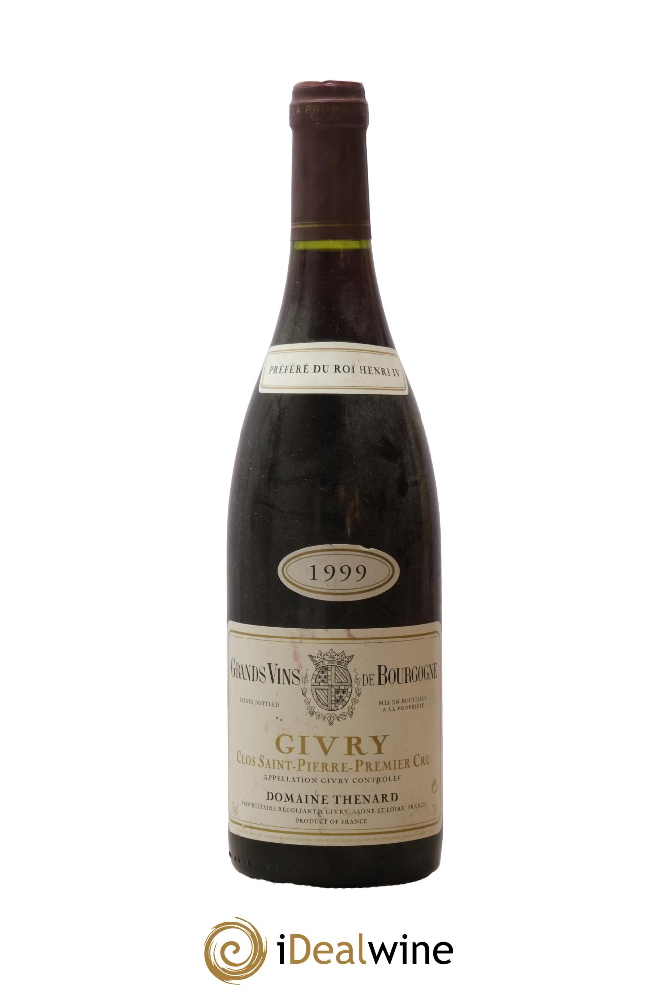 Givry 1er Cru Clos Saint-Pierre Domaine Thenard 1999 - Posten von 1 Flasche - 0