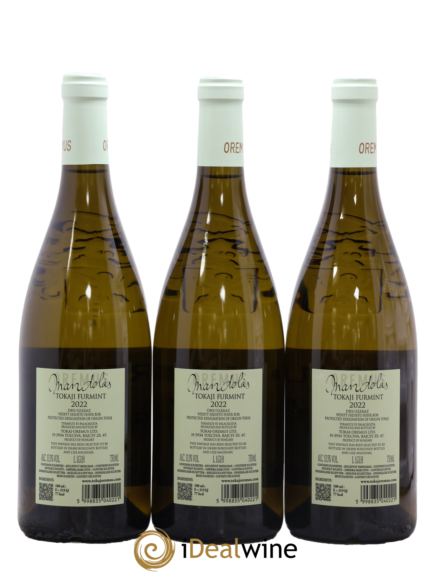 Hongrie Tokaji Furmint Dry Mandolas Oremus 2022 - Lot of 3 bottles - 1