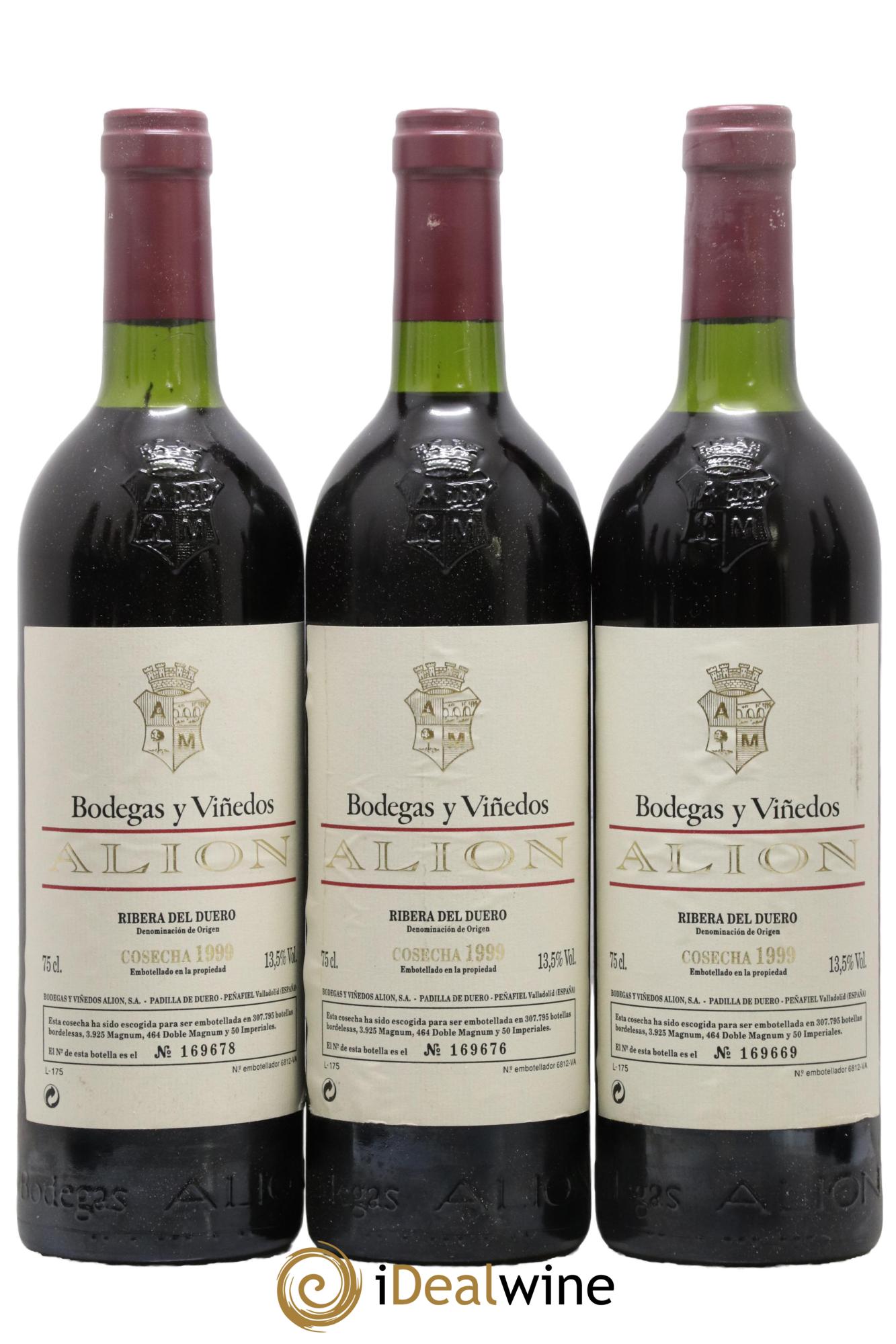 Ribera Del Duero DO Vega Sicilia Alion Famille Alvarez  1999 - Lot of 12 bottles - 2