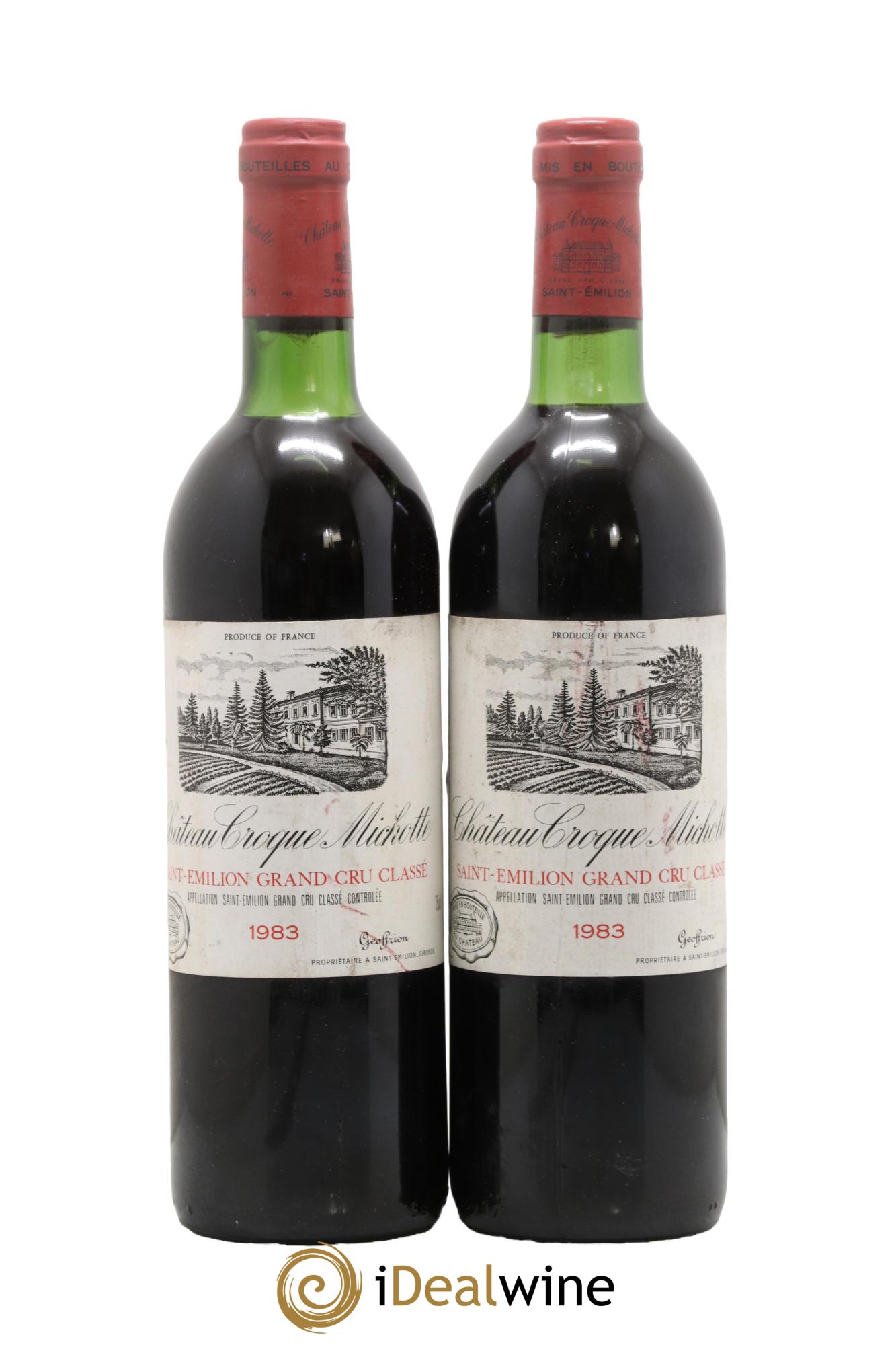 Château Croque Michotte 1983 - Lot of 2 bottles - 0