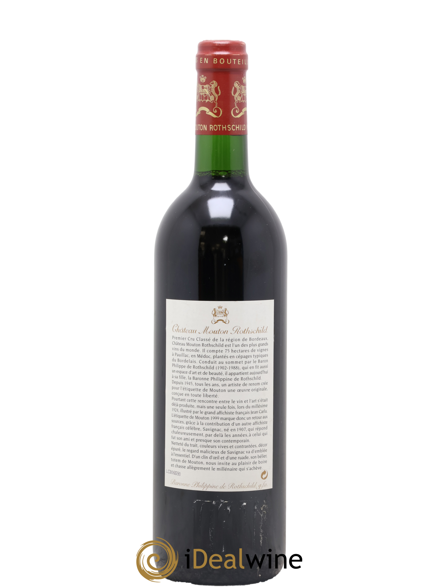 Château Mouton Rothschild 1er Grand Cru Classé 1999 - Lot de 1 bouteille - 1