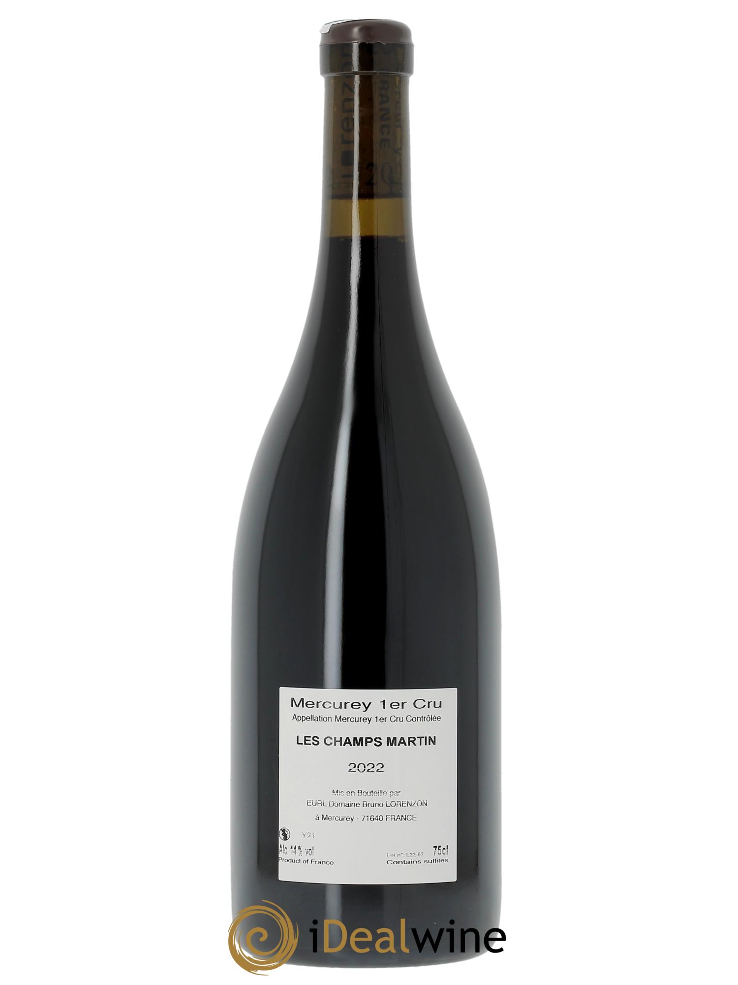 Mercurey 1er Cru Les Champs Martin Bruno Lorenzon  2022 - Lotto di 1 bottiglia - 1