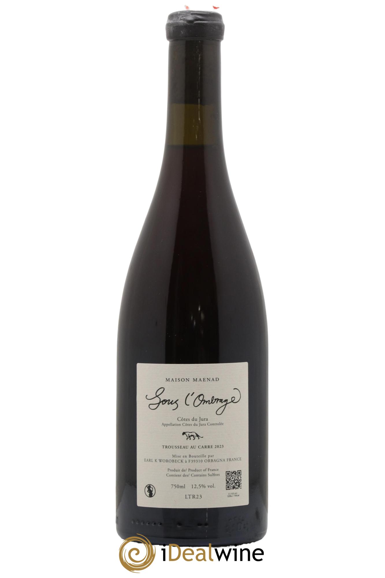 Côtes du Jura Trousseau au carré Sous l'Ombrage Katie Worobeck Maison Maenad 2023 - Lot of 1 bottle - 1