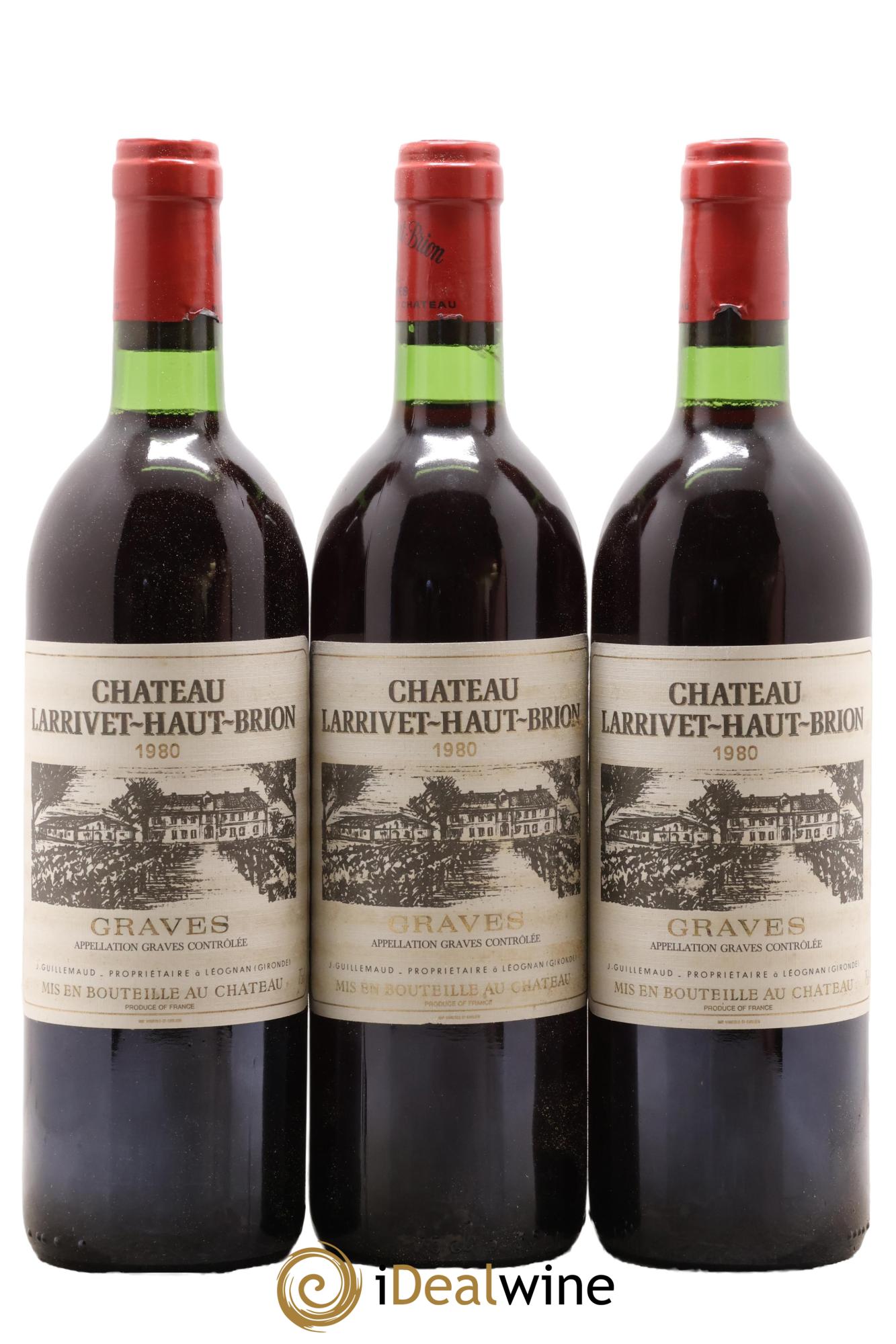 Château Larrivet Haut-Brion 1980 - Posten von 3 Flaschen - 0