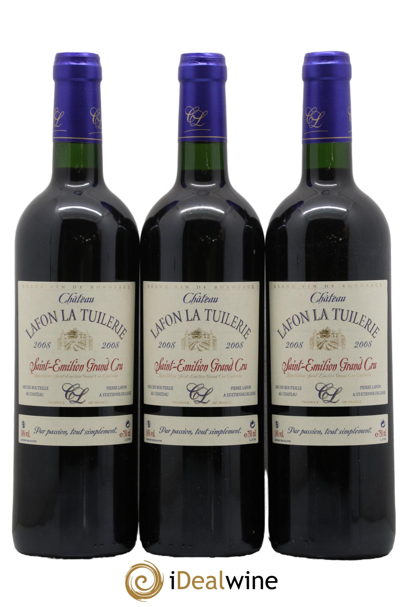 Saint-Émilion Grand Cru Château Lafon La Tuilerie 2008 - Posten von 12 Flaschen - 1