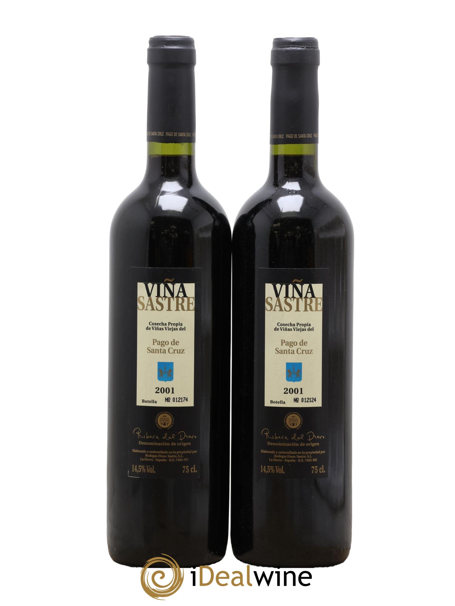 Ribera Del Duero DO Viña Sastre Pago Santa Cruz Vieilles Vignes Hermonos Sastre 2001 - Posten von 2 Flaschen - 0
