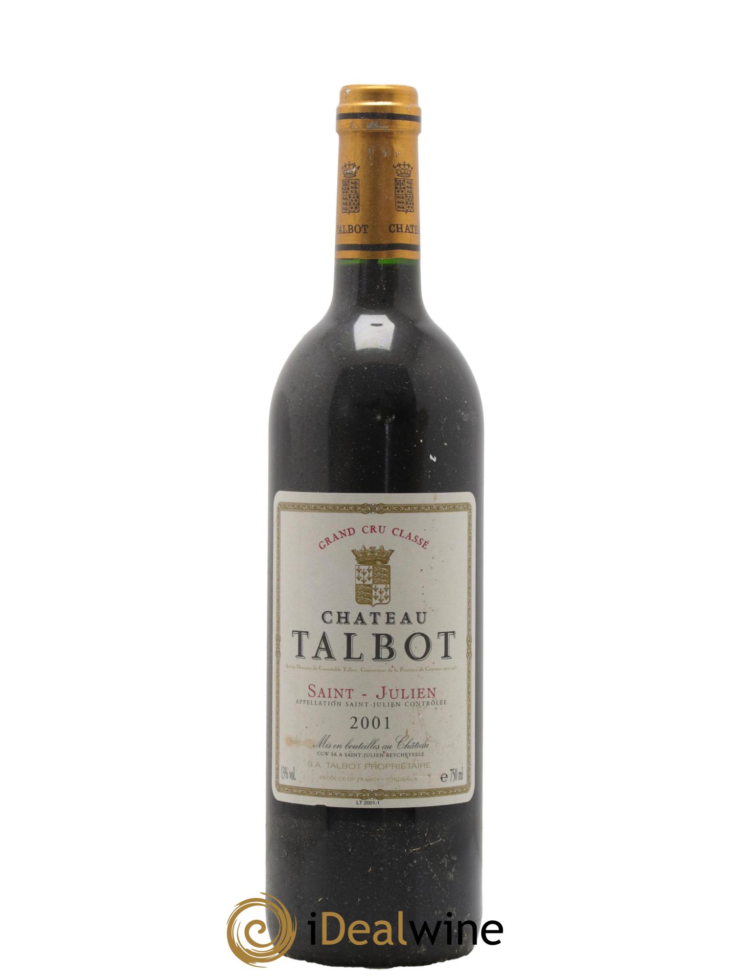 Château Talbot 4ème Grand Cru Classé 2001 - Lot de 1 bouteille - 0