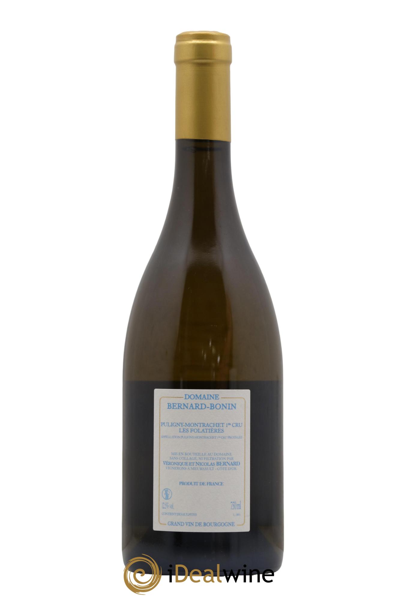 Puligny-Montrachet 1er Cru Les Folatières Bernard Bonin 2018 - Lot de 1 bouteille - 1