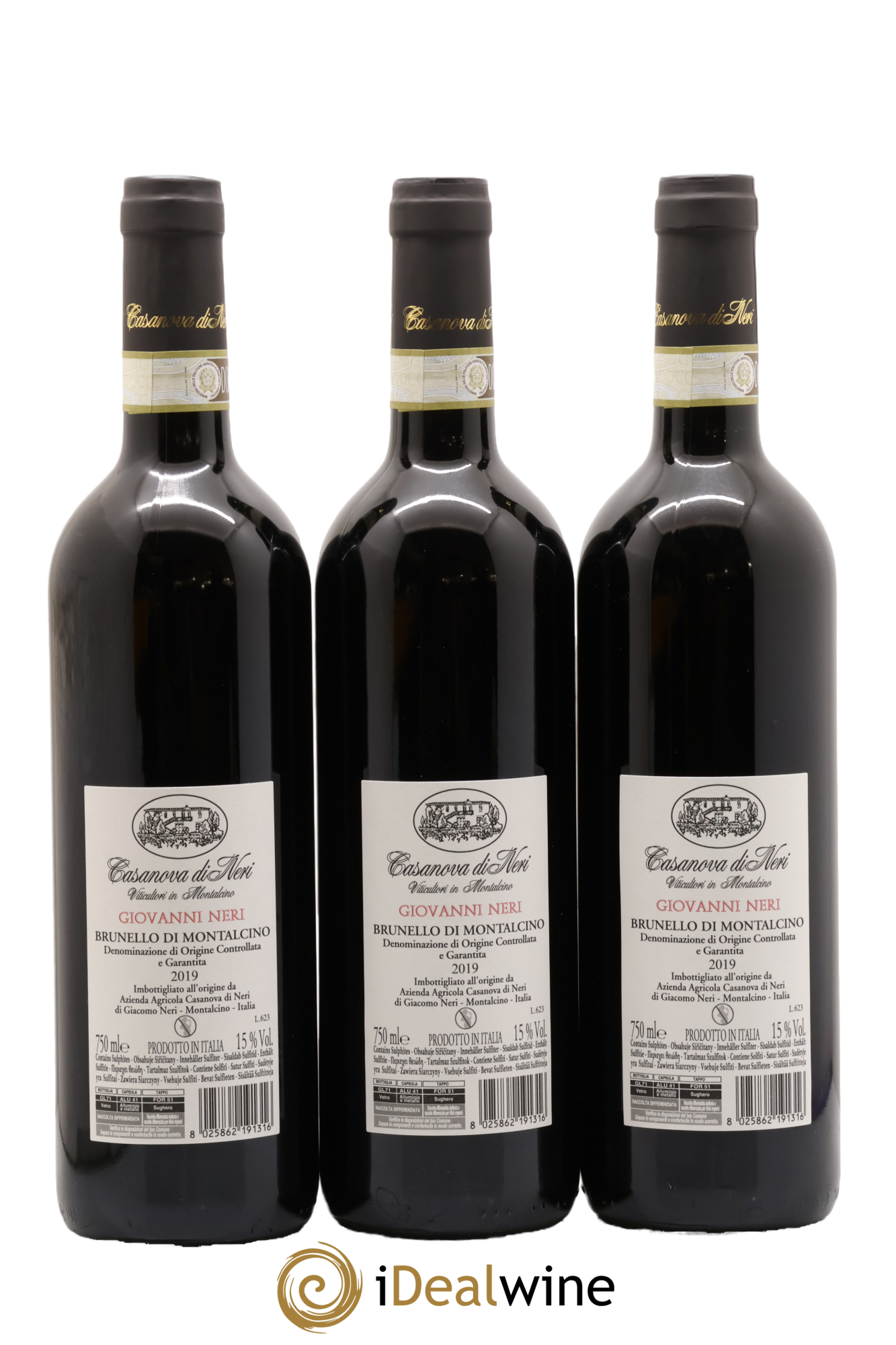Brunello di Montalcino DOCG Casanova di Neri - Giacomo Neri 2019 - Lot de 3 bouteilles - 1