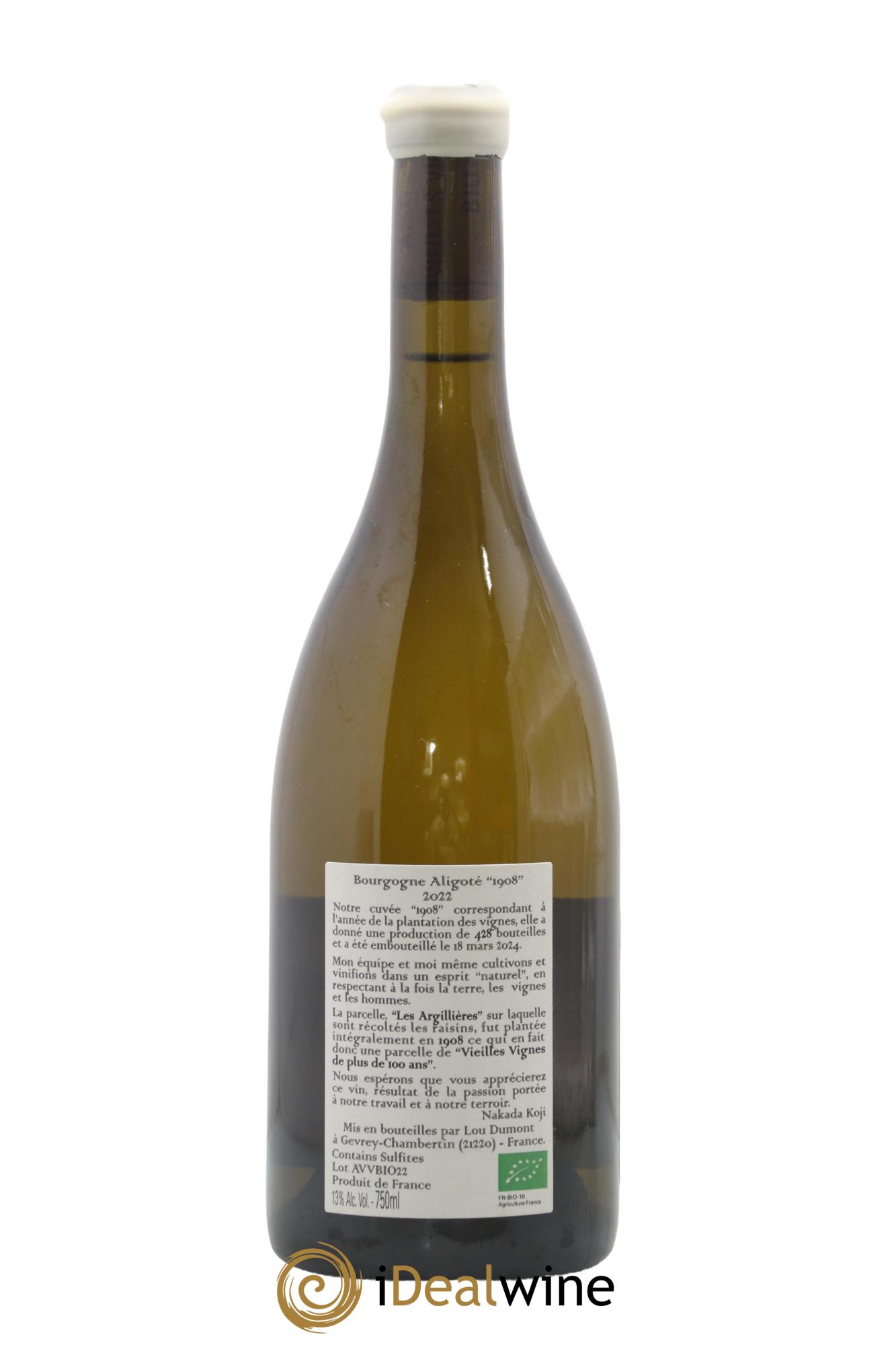 Bourgogne Aligoté 1908 Koji Nakada 2022 - Lot of 1 bottle - 1