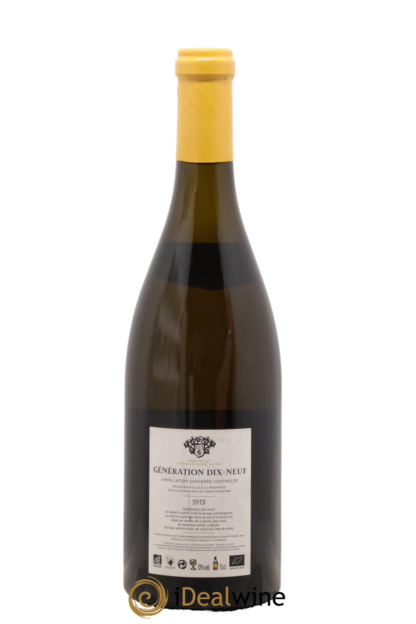 Sancerre Génération XIX Alphonse Mellot 2013 - Lot of 1 bottle - 1