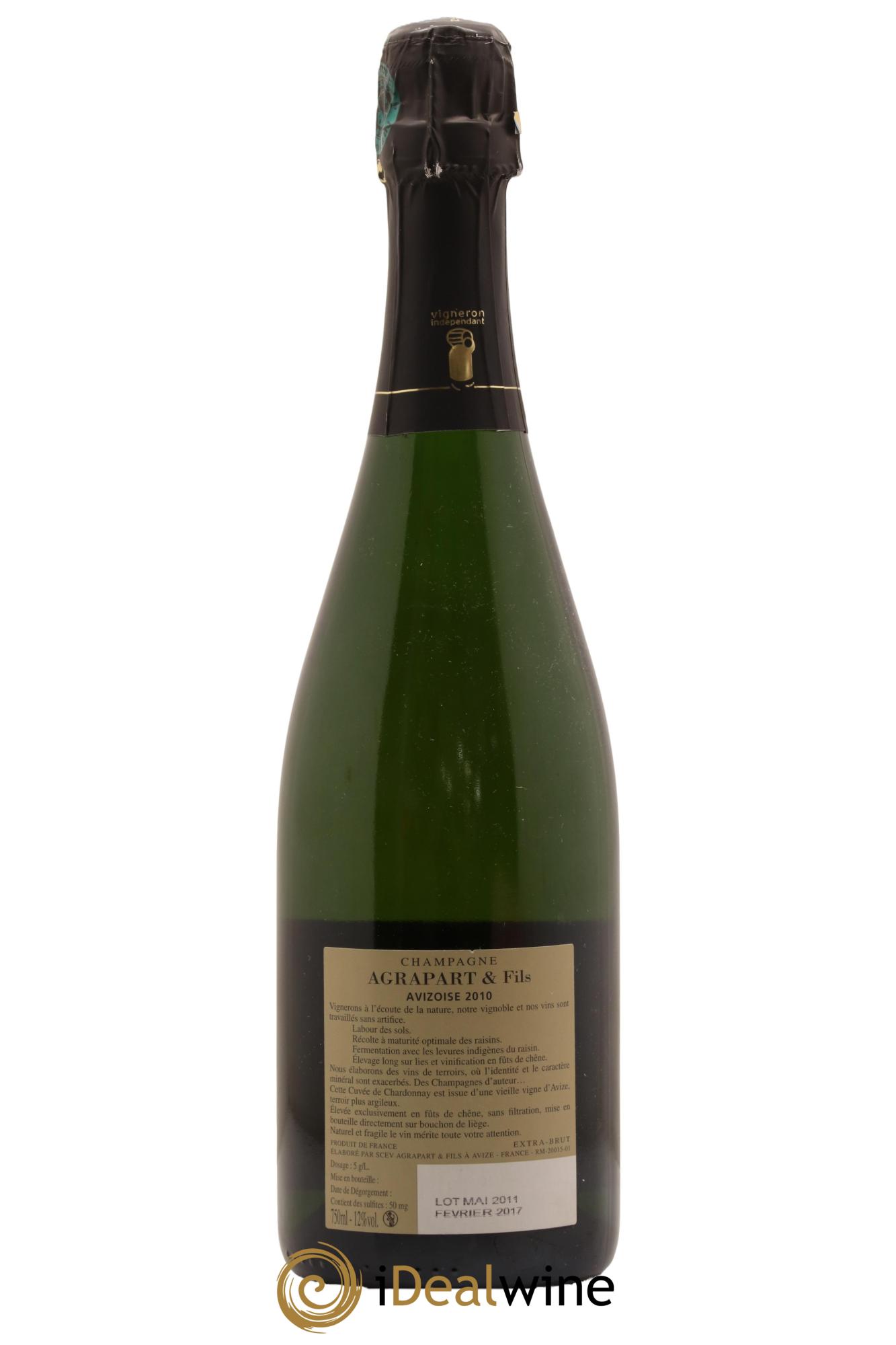Avizoise Blanc de Blancs Brut Nature Pascal Agrapart 2010 - Posten von 1 Flasche - 1