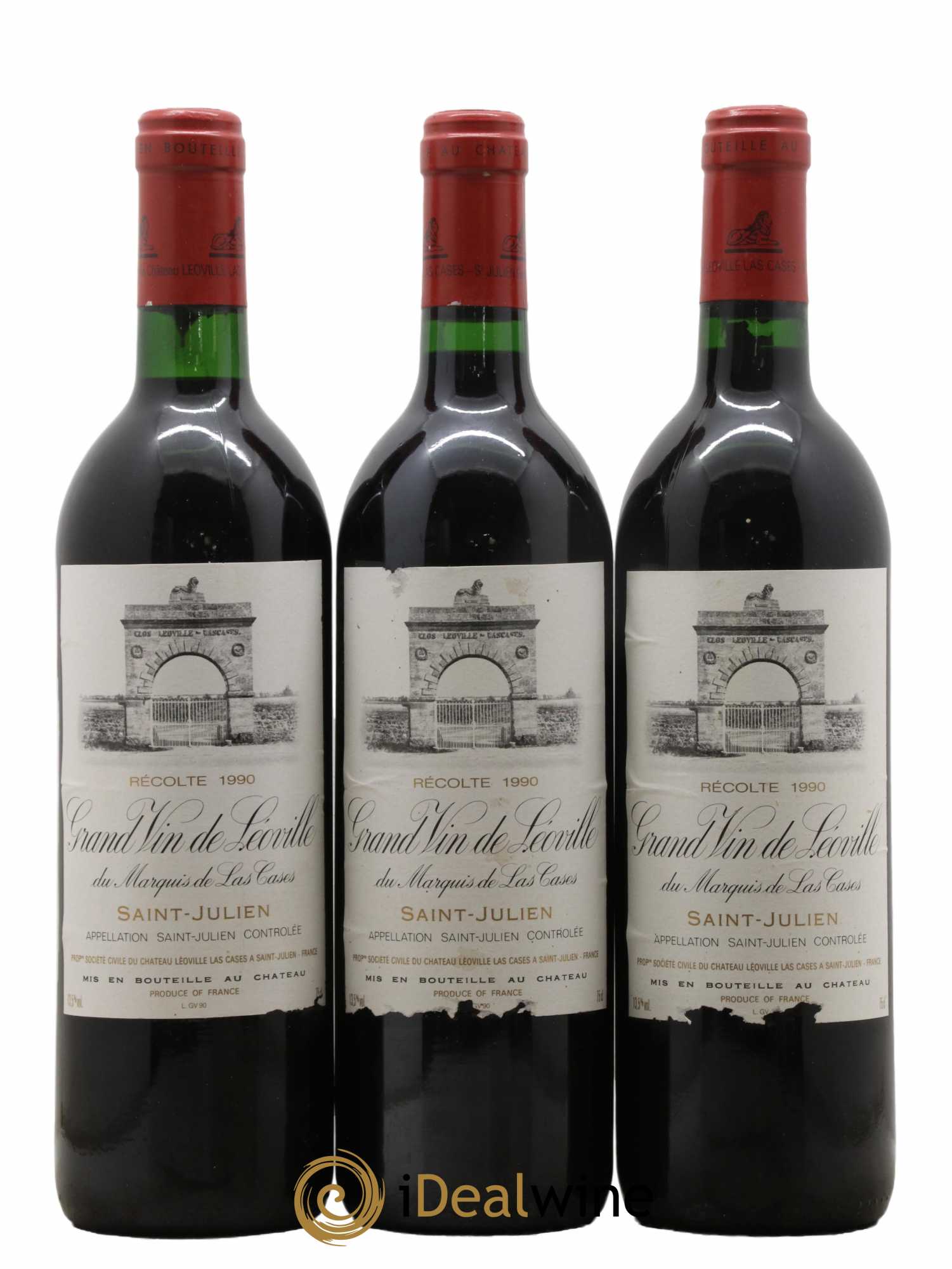 Château Léoville Las Cases 2ème Grand Cru Classé 1990 - Lot de 3 bouteilles - 0