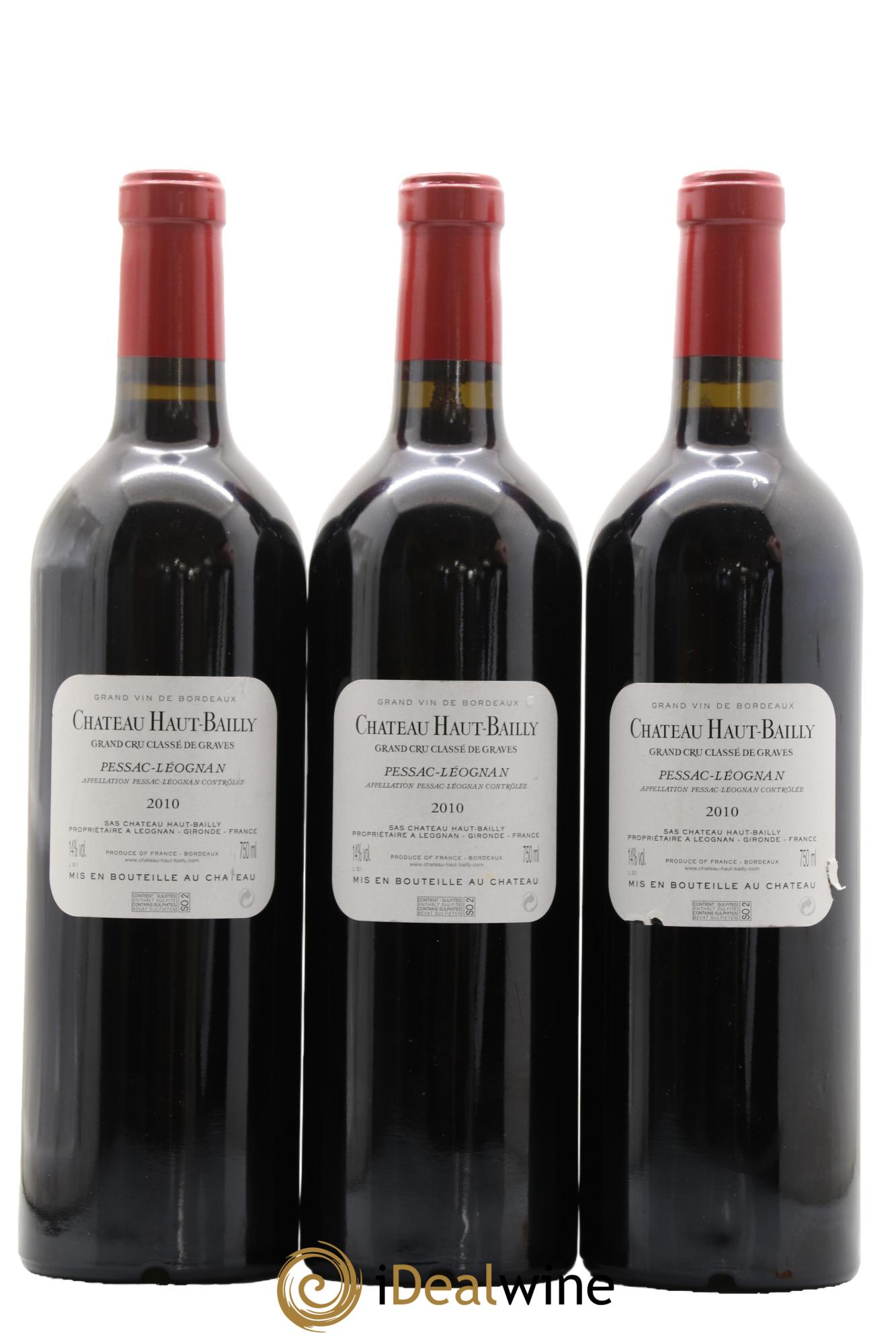 Château Haut-Bailly Cru Classé de Graves 2010 - Lot de 3 bouteilles - 1