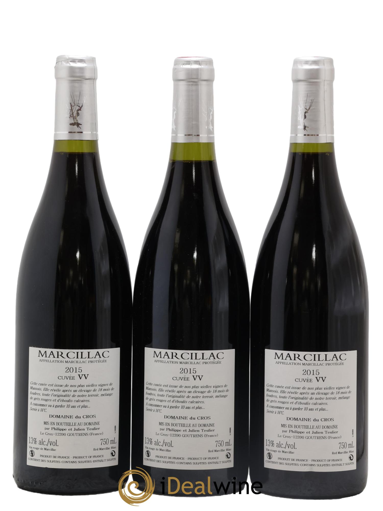 Marcillac Vieilles Vignes Le Domaine du Cros 2015 - Lot de 3 bouteilles - 1