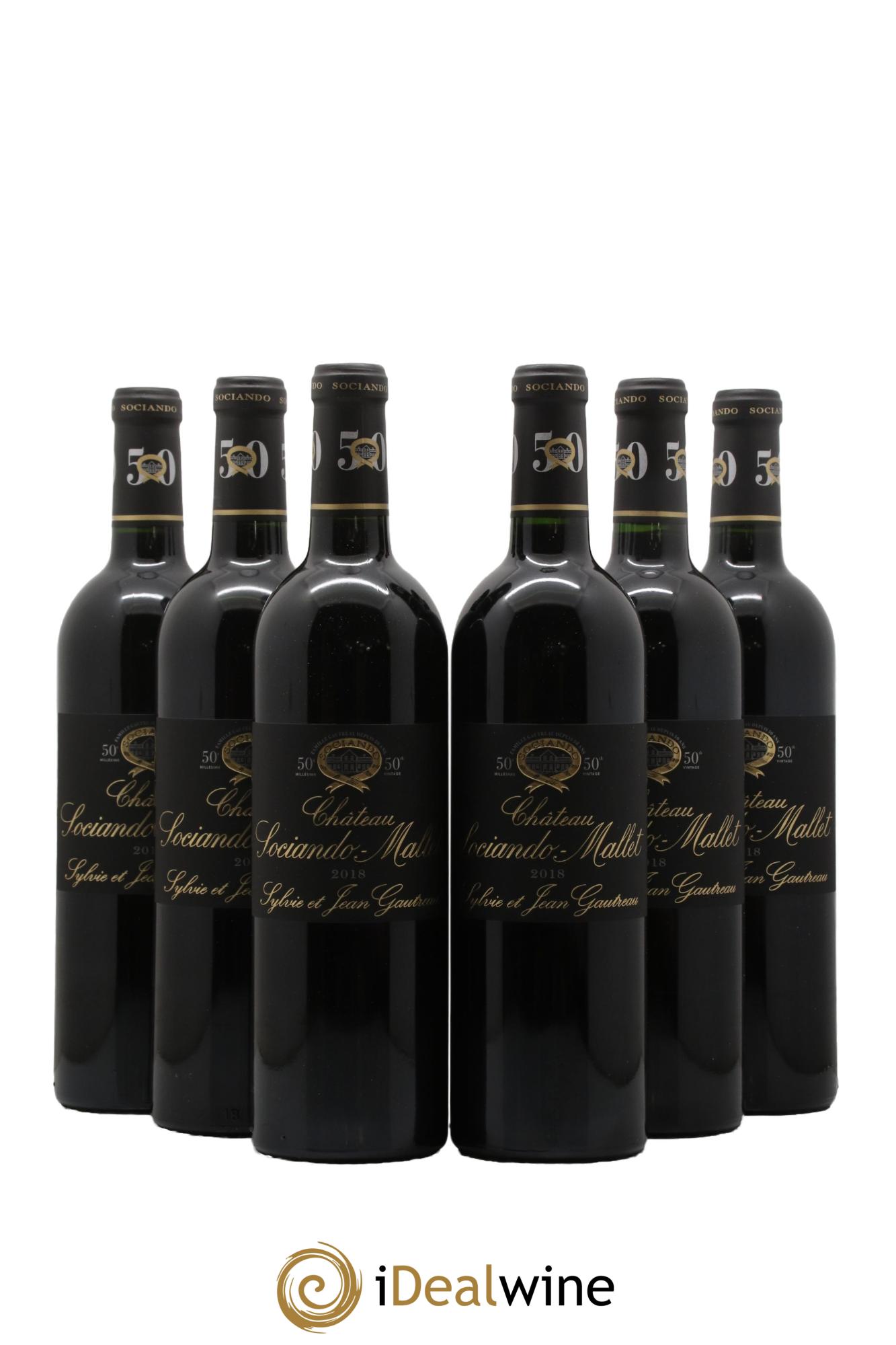 Château Sociando Mallet 2018 - Lotto di 6 bottiglie - 0